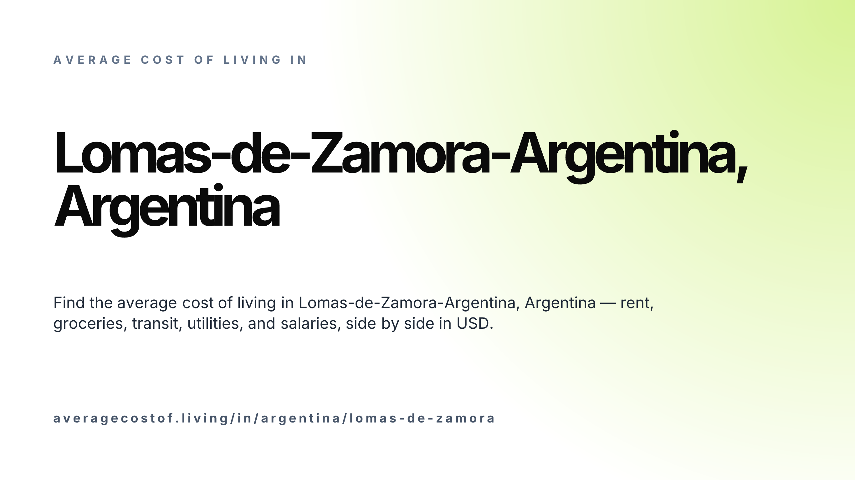 Cost of living in Lomas-de-Zamora-Argentina, Argentina — monthly rent, food, transport, utilities, and salary breakdown in USD.