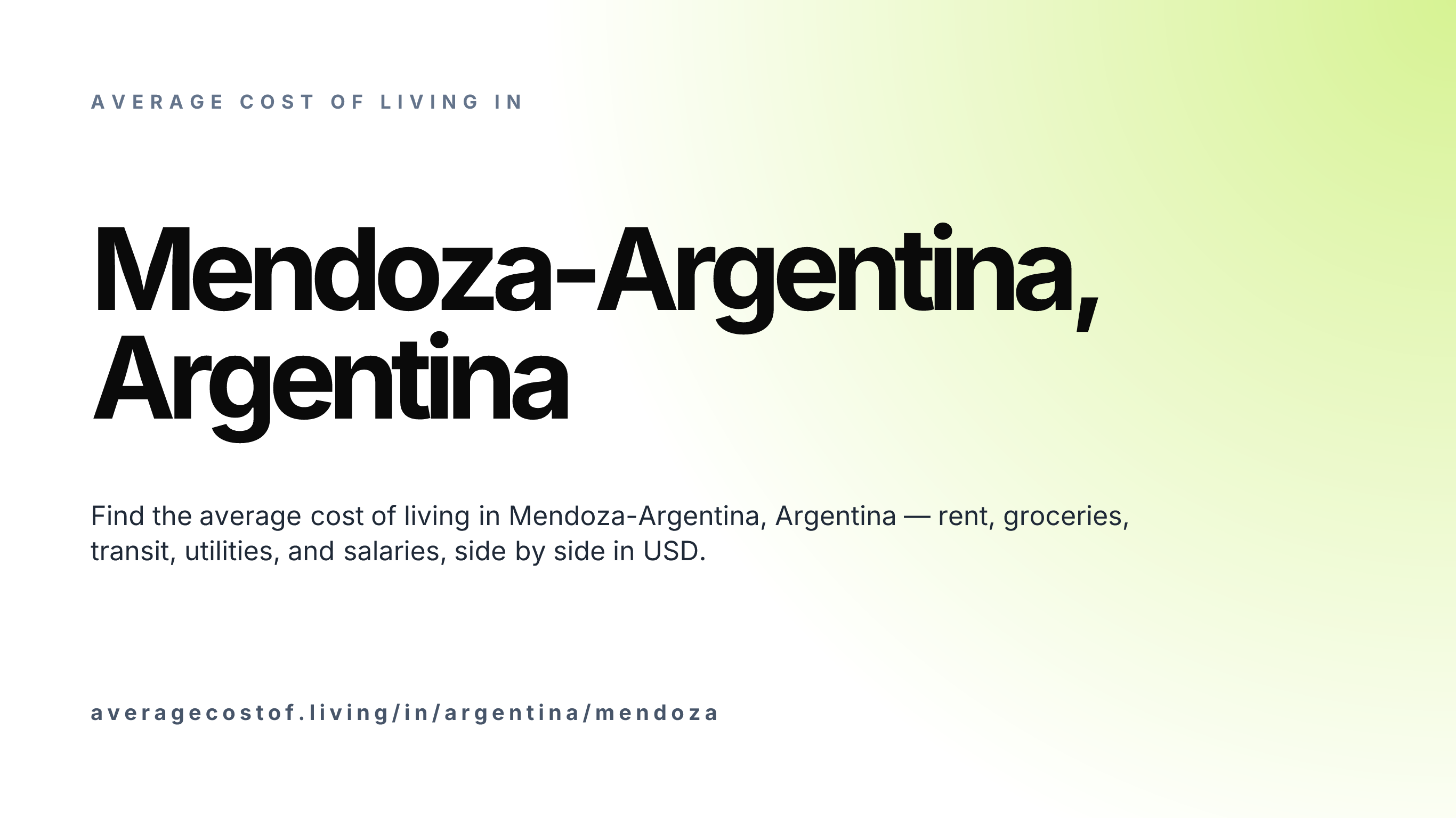 Cost of living in Mendoza-Argentina, Argentina — monthly rent, food, transport, utilities, and salary breakdown in USD.