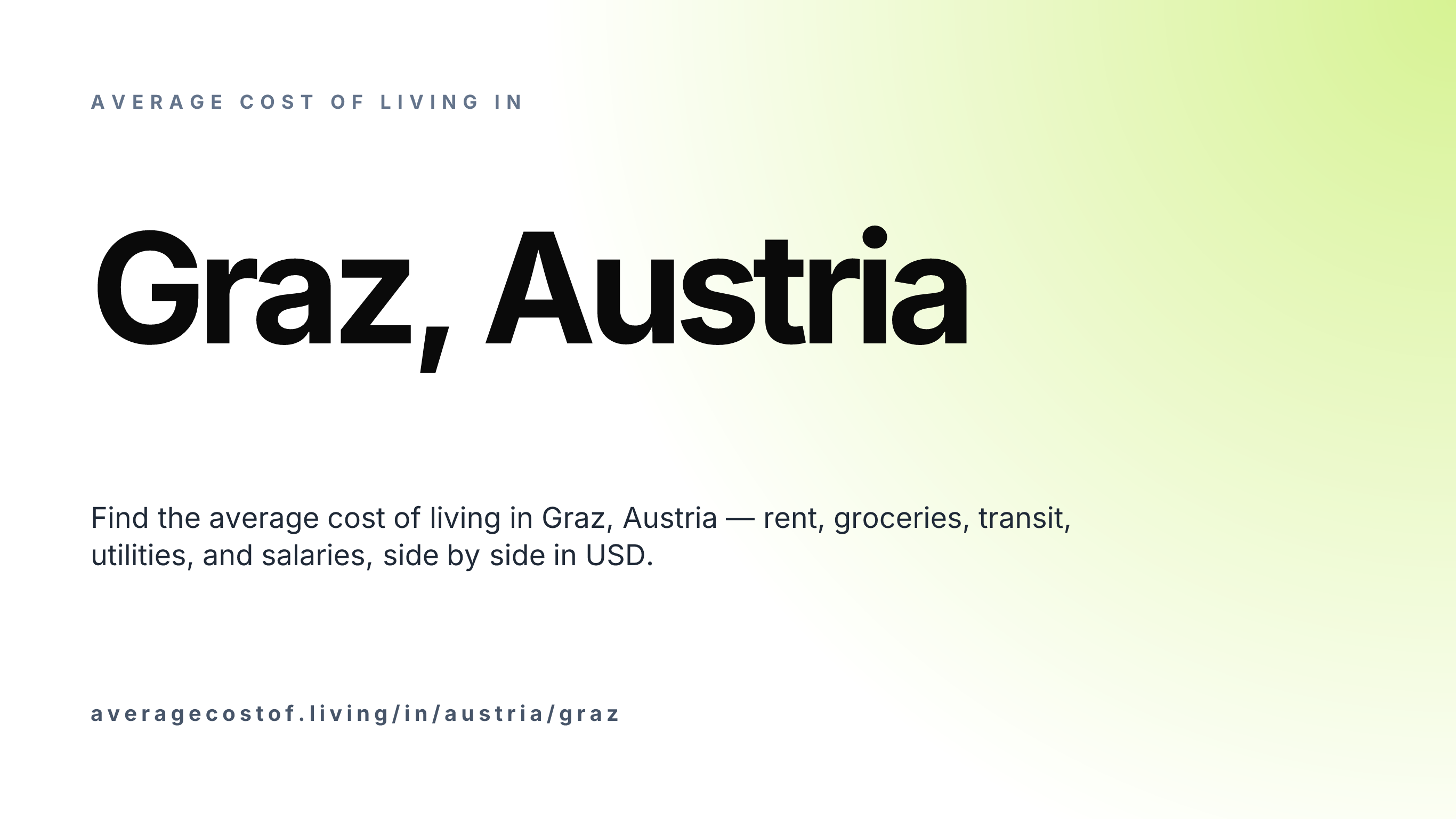 Cost of living in Graz, Austria — monthly rent, food, transport, utilities, and salary breakdown in USD.
