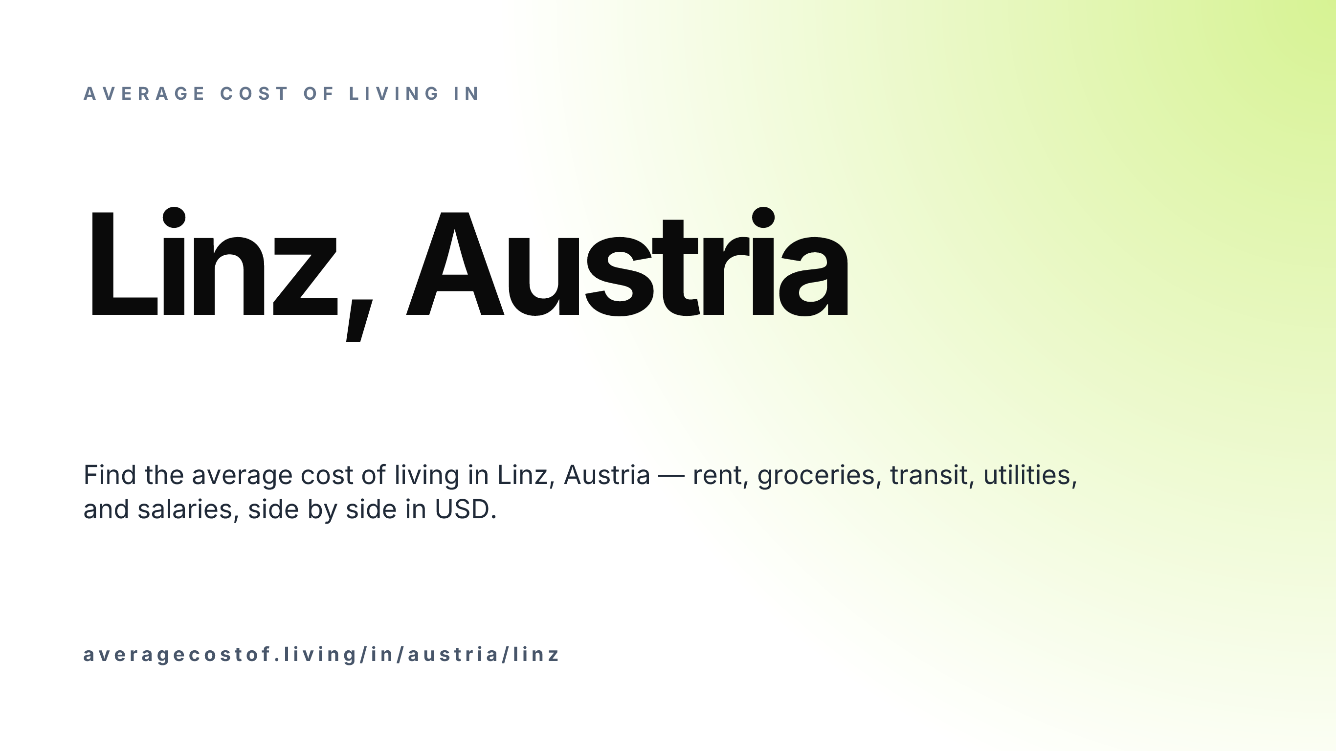 Cost of living in Linz, Austria — monthly rent, food, transport, utilities, and salary breakdown in USD.