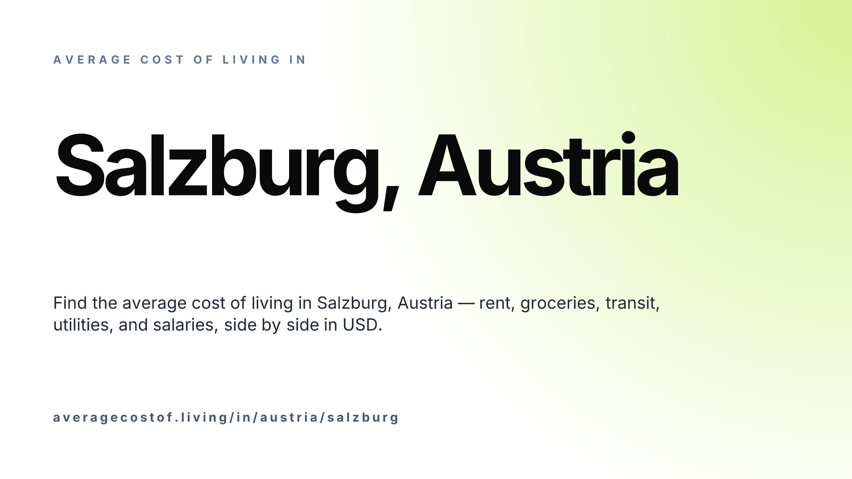 Cost of living in Salzburg, Austria — monthly rent, food, transport, utilities, and salary breakdown in USD.