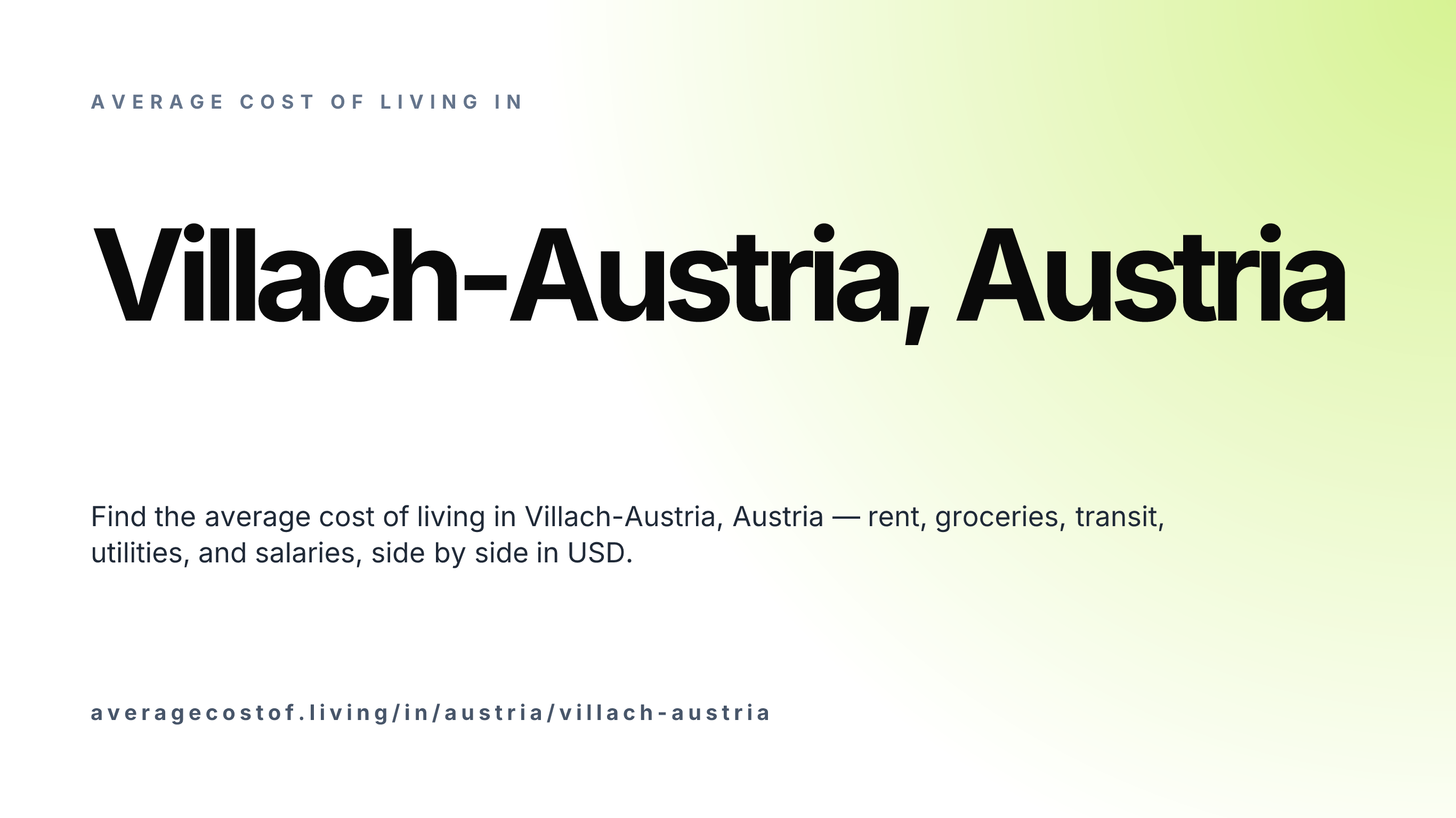 Cost of living in Villach-Austria, Austria — monthly rent, food, transport, utilities, and salary breakdown in USD.