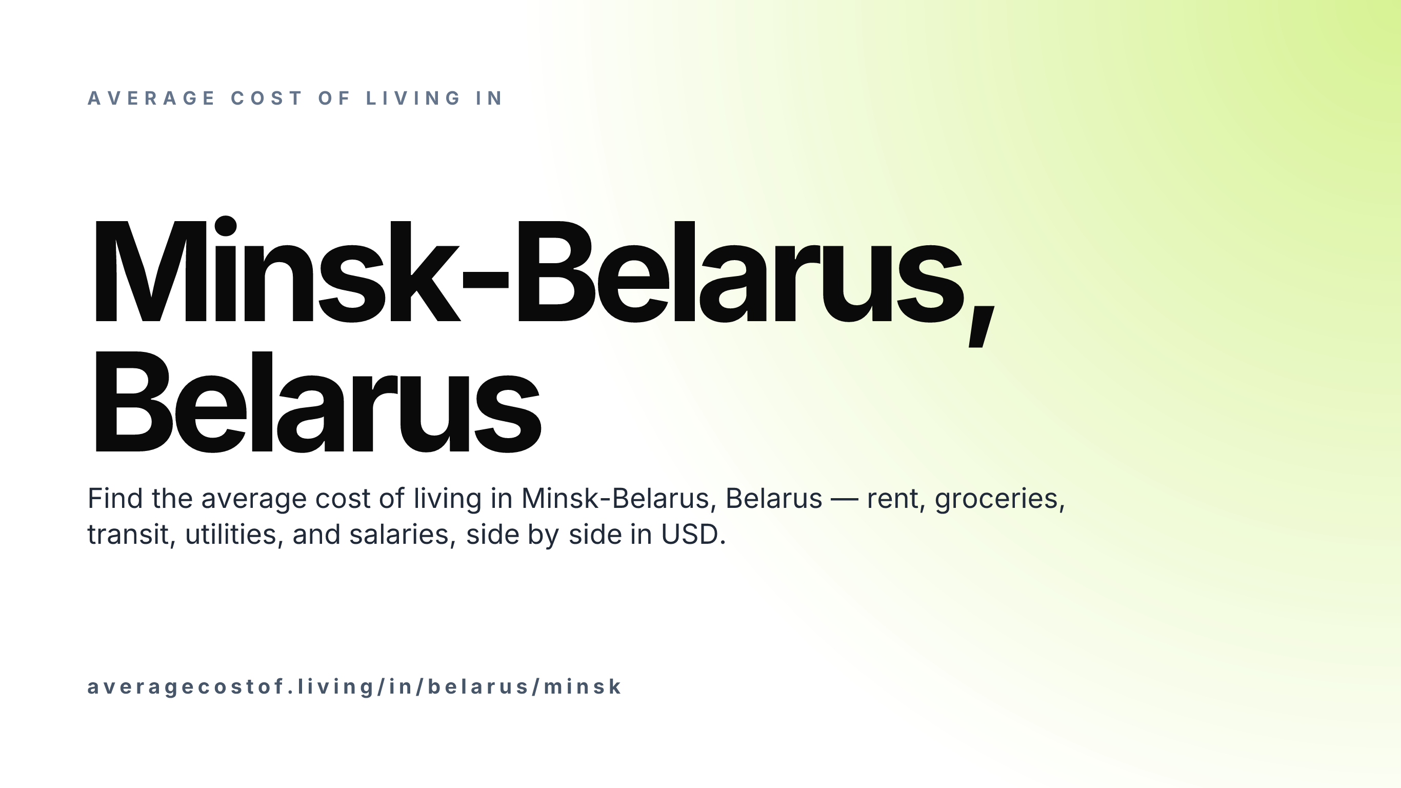 Cost of living in Minsk-Belarus, Belarus — monthly rent, food, transport, utilities, and salary breakdown in USD.