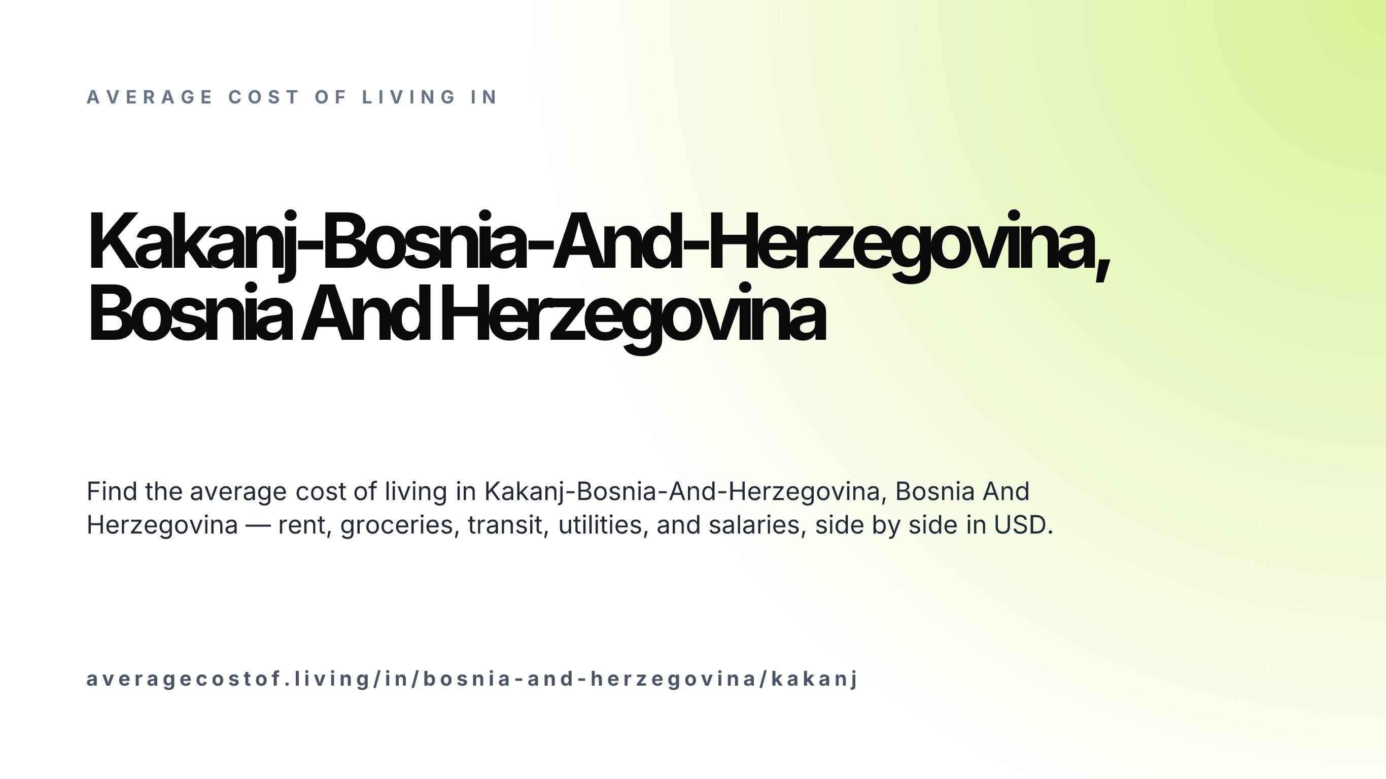 Cost of living in Kakanj-Bosnia-And-Herzegovina, Bosnia And Herzegovina — monthly rent, food, transport, utilities, and salary breakdown in USD.