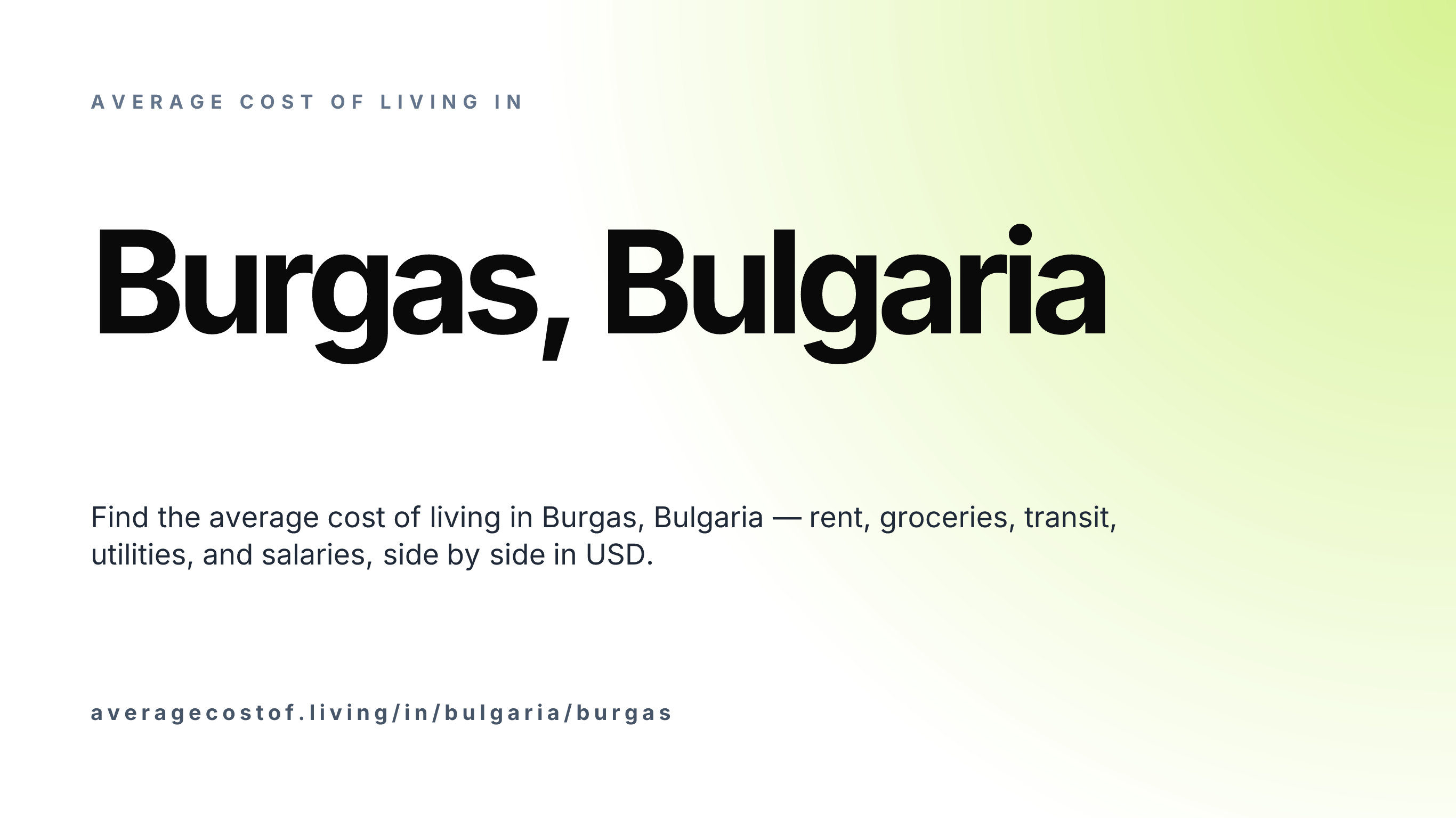 Cost of living in Burgas, Bulgaria — monthly rent, food, transport, utilities, and salary breakdown in USD.