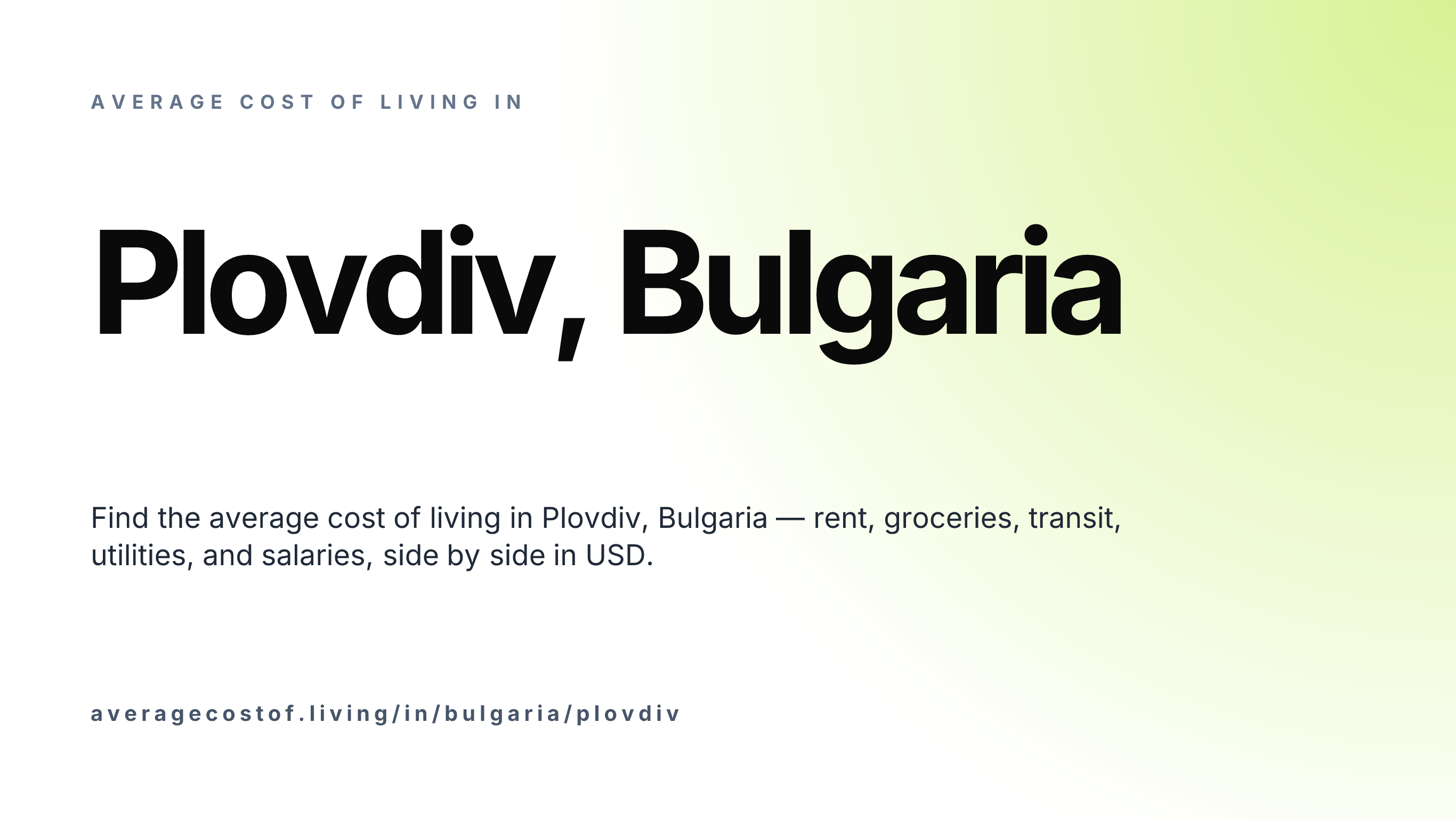 Cost of living in Plovdiv, Bulgaria — monthly rent, food, transport, utilities, and salary breakdown in USD.