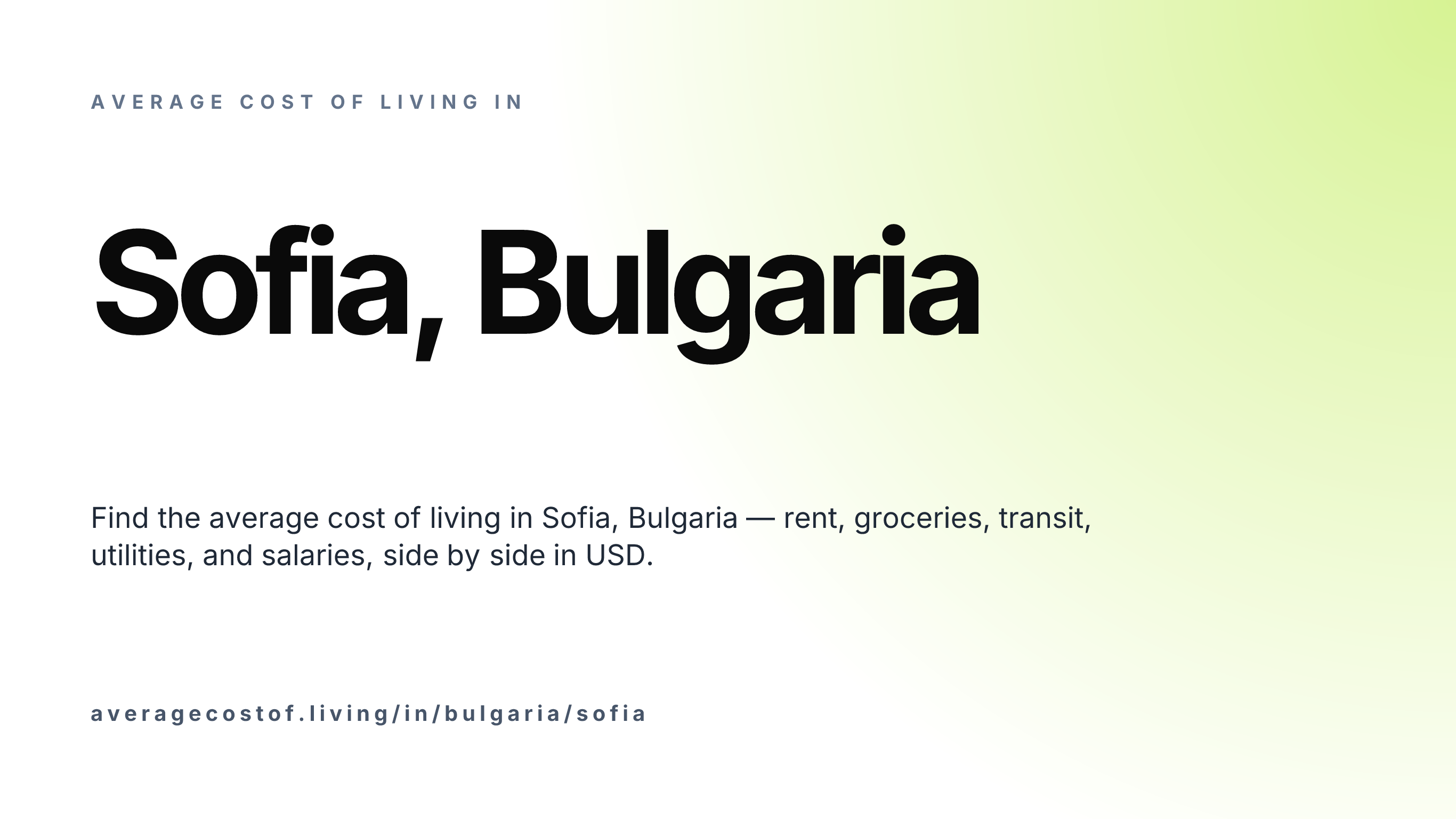 Cost of living in Sofia, Bulgaria — monthly rent, food, transport, utilities, and salary breakdown in USD.