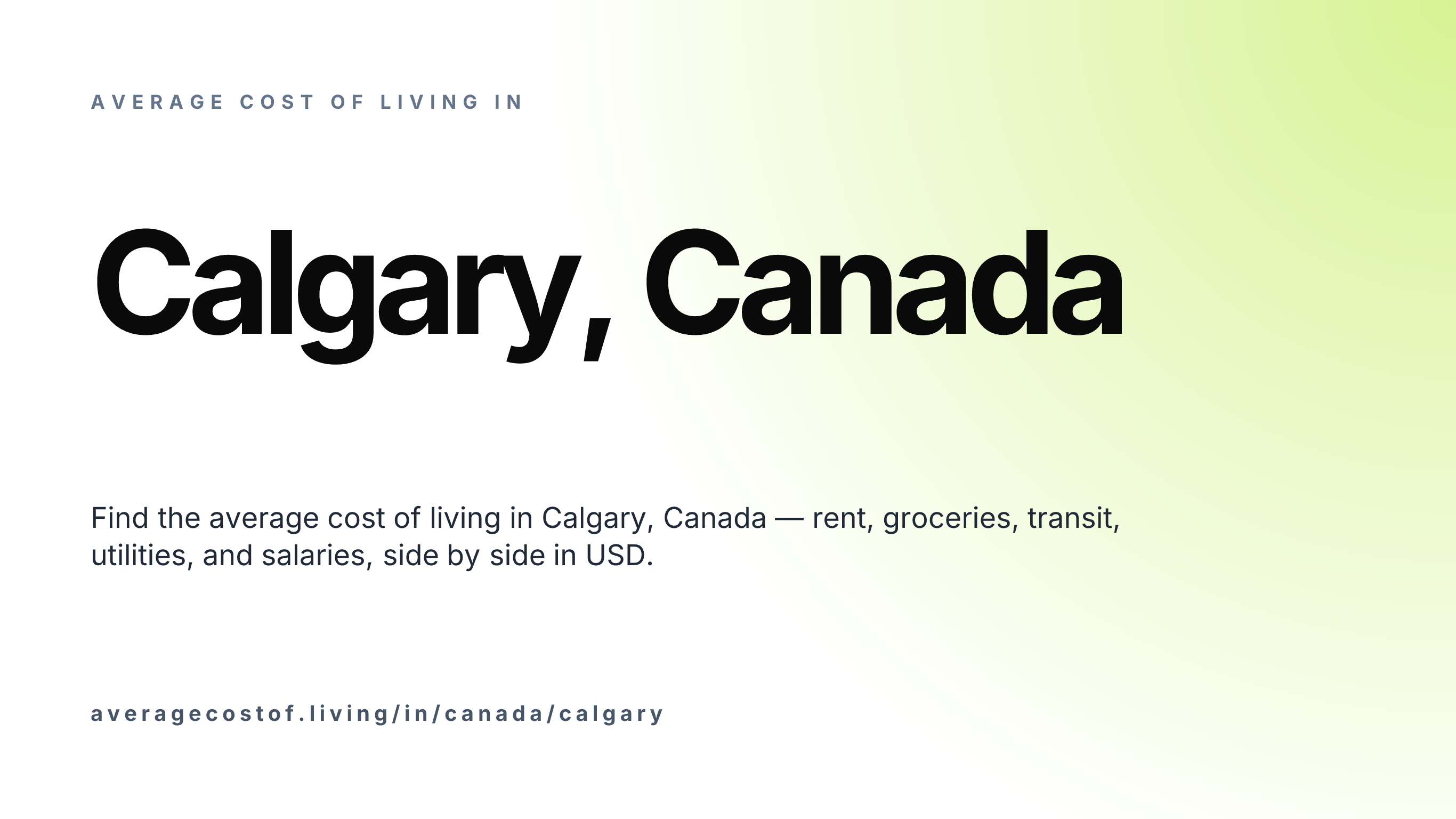Cost of living in Calgary, Canada — monthly rent, food, transport, utilities, and salary breakdown in USD.