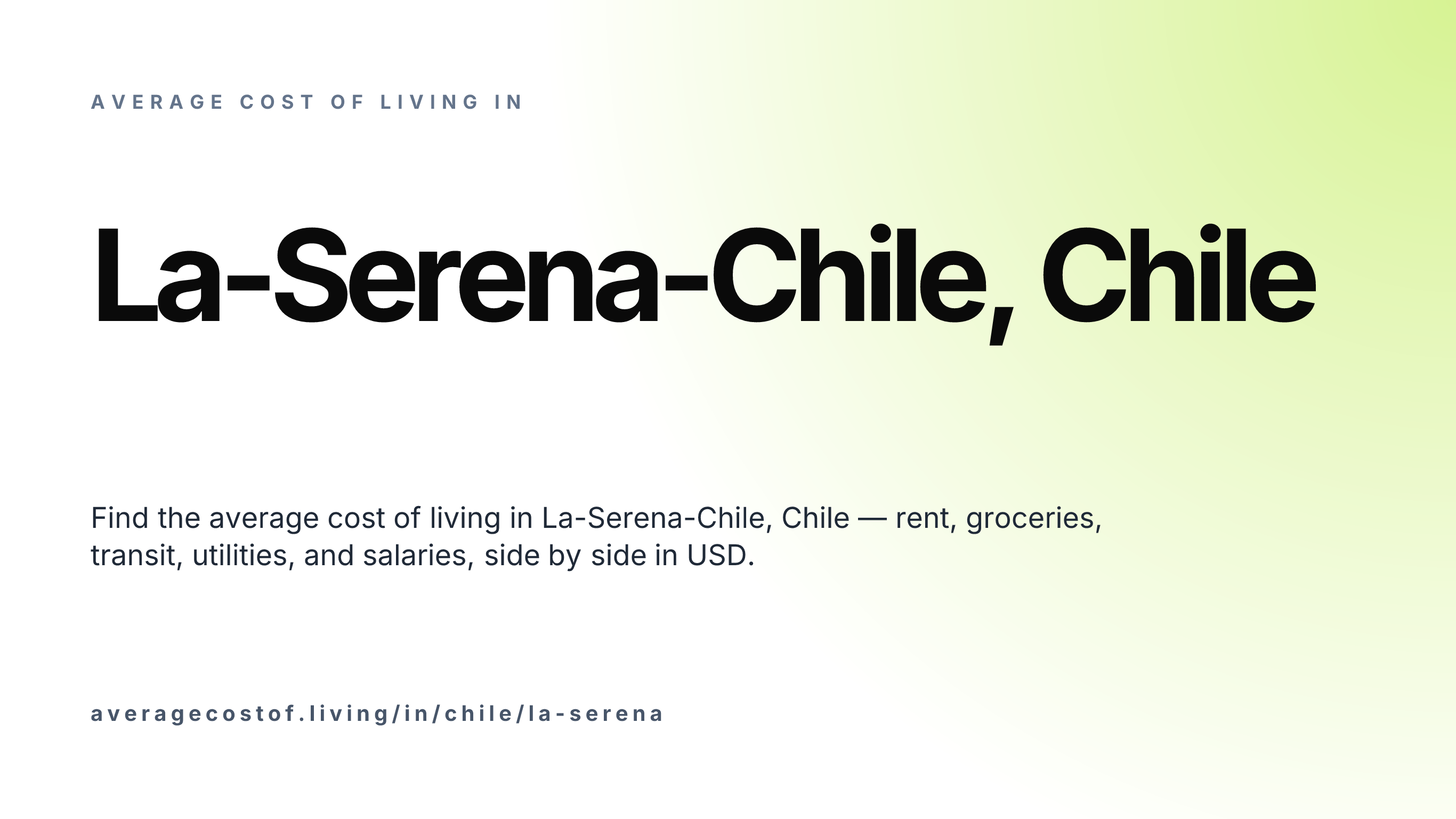 Cost of living in La-Serena-Chile, Chile — monthly rent, food, transport, utilities, and salary breakdown in USD.