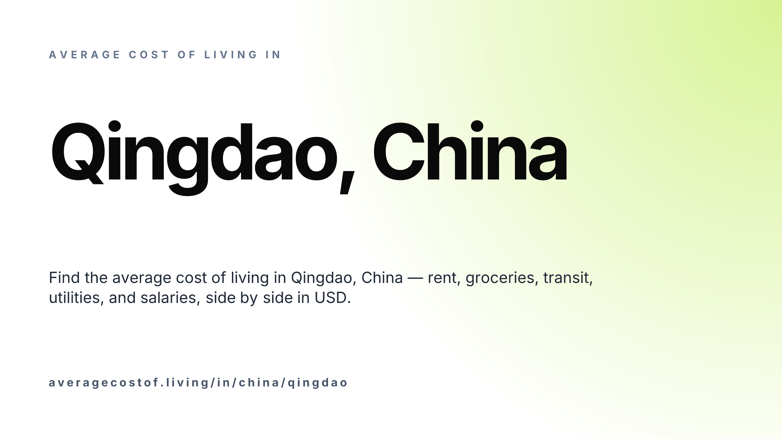 Cost of living in Qingdao, China — monthly rent, food, transport, utilities, and salary breakdown in USD.