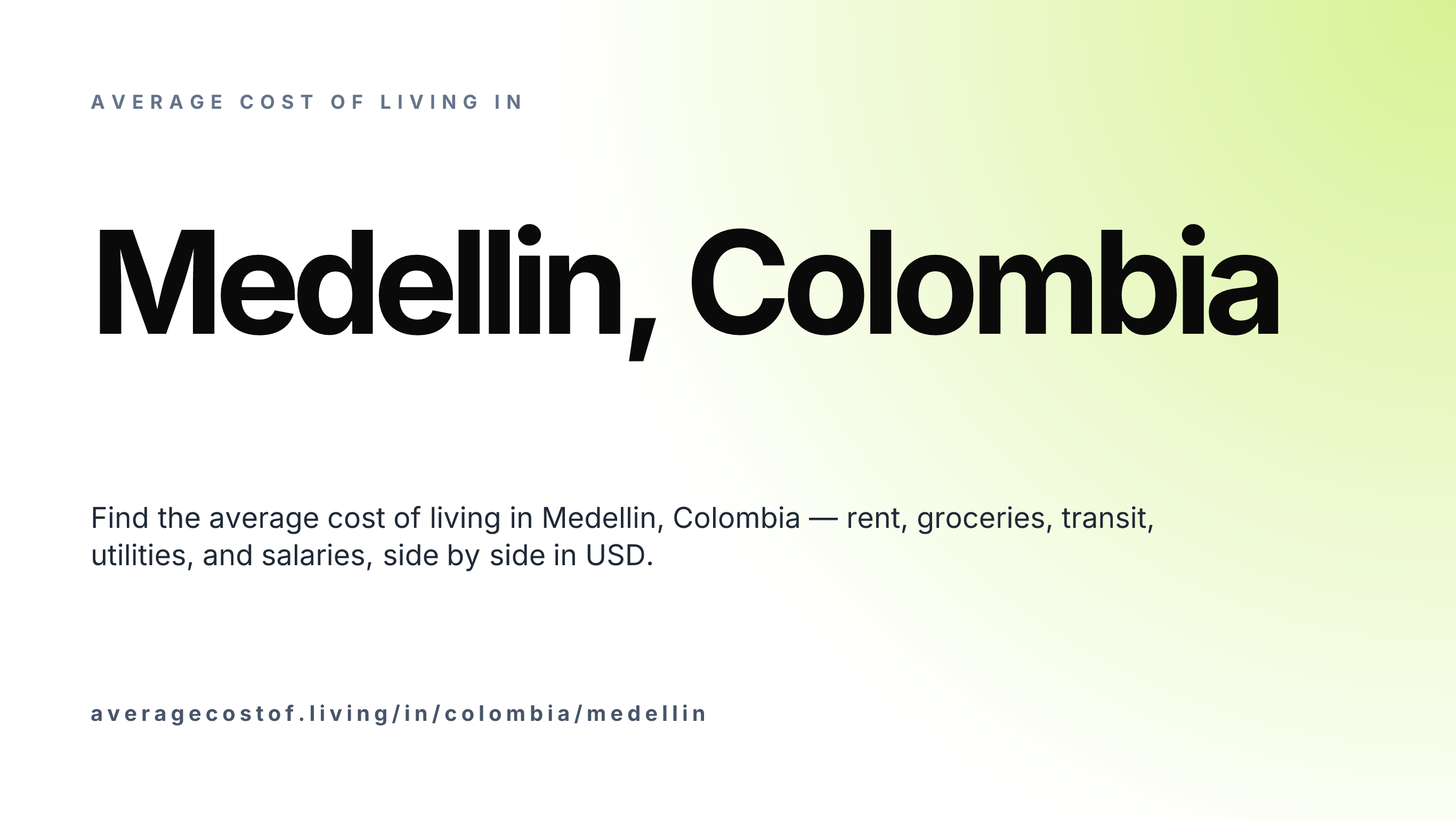Cost of living in Medellin, Colombia — monthly rent, food, transport, utilities, and salary breakdown in USD.