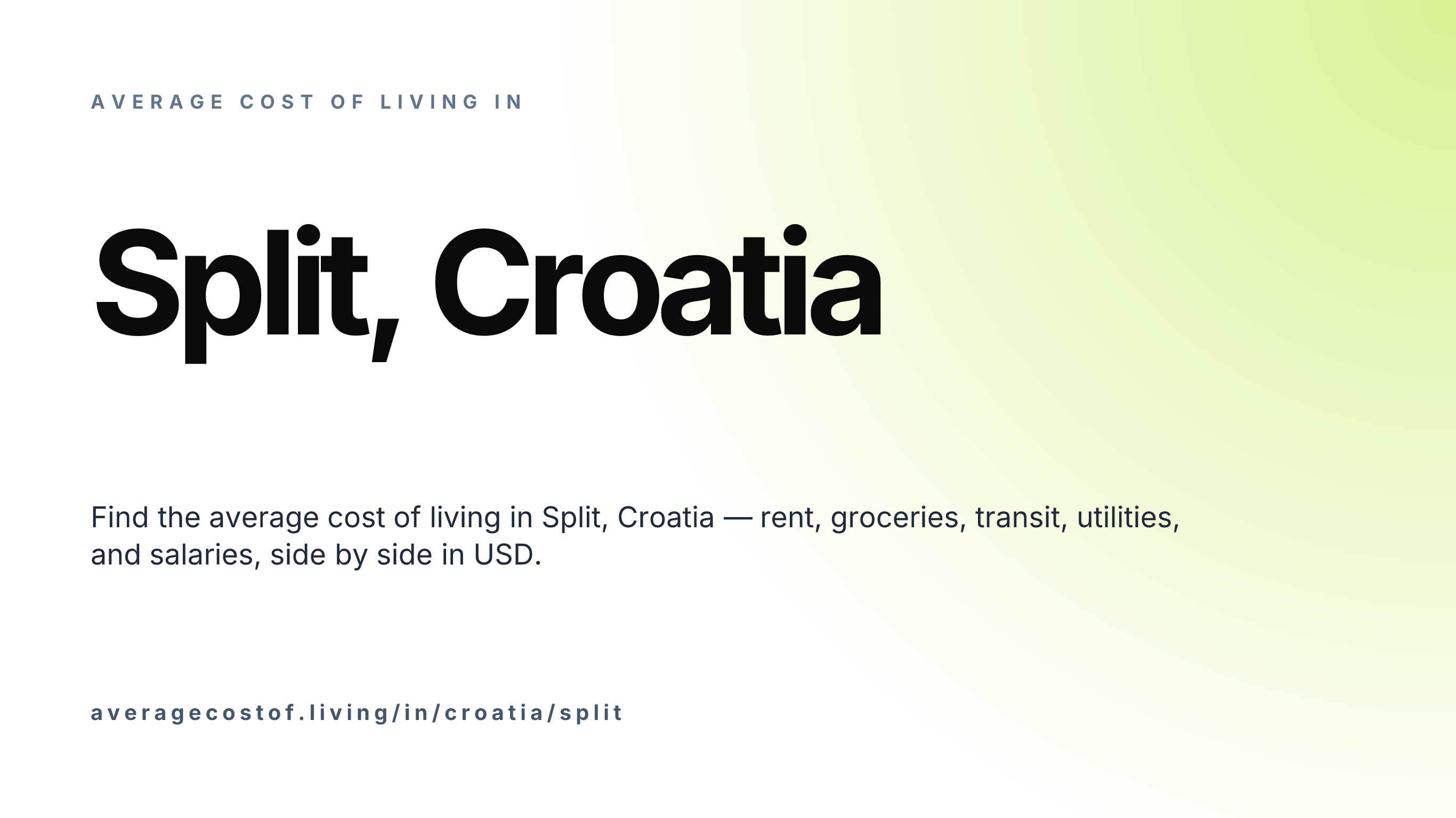 Cost of living in Split, Croatia — monthly rent, food, transport, utilities, and salary breakdown in USD.