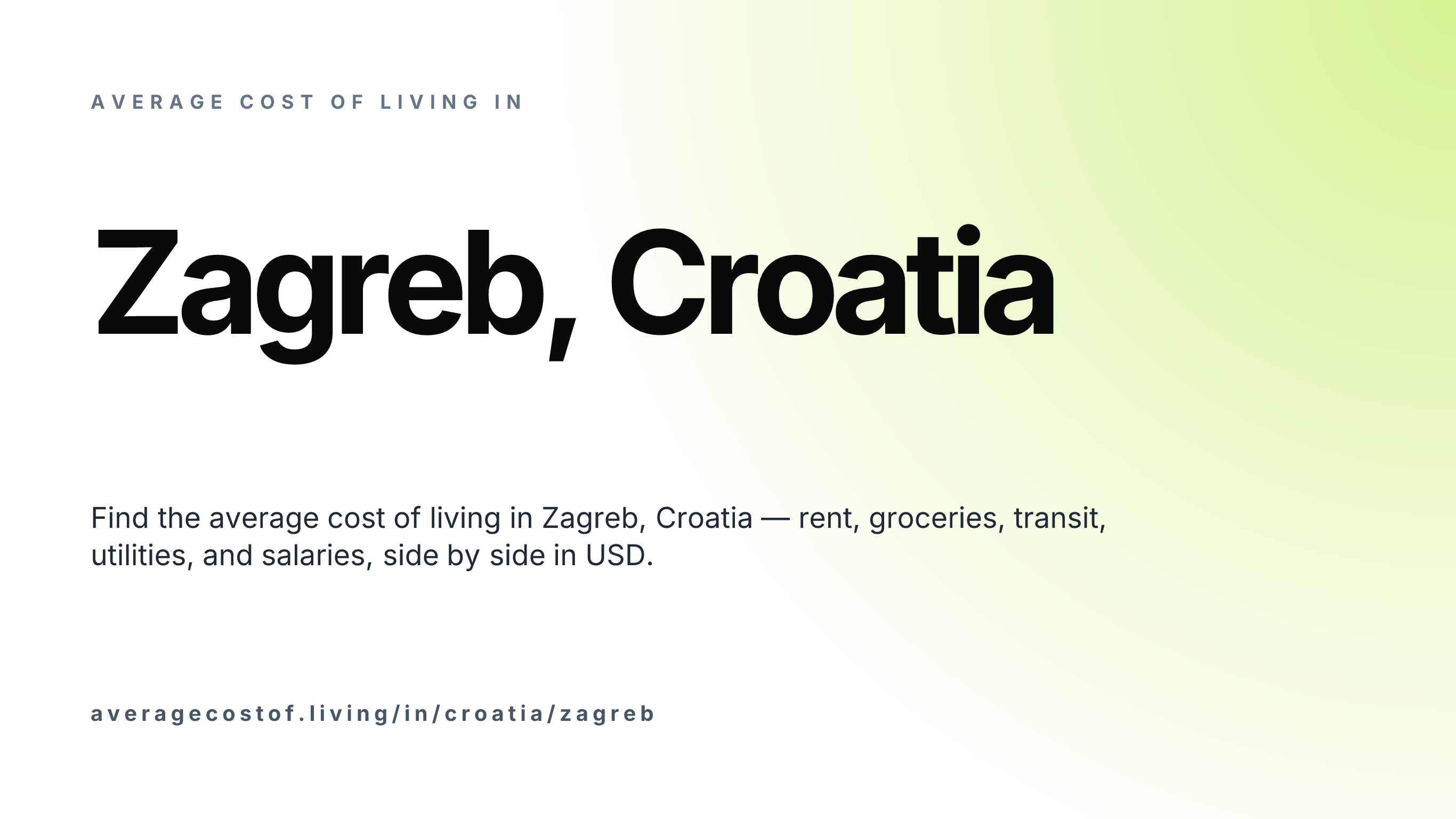 Cost of living in Zagreb, Croatia — monthly rent, food, transport, utilities, and salary breakdown in USD.