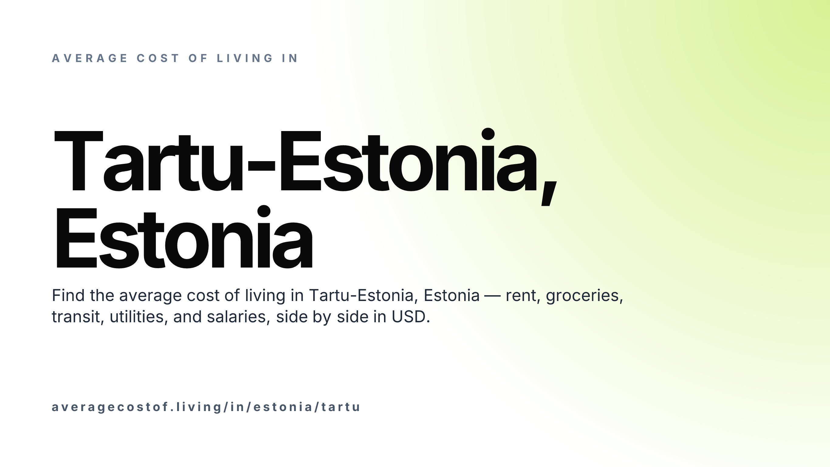 Cost of living in Tartu-Estonia, Estonia — monthly rent, food, transport, utilities, and salary breakdown in USD.