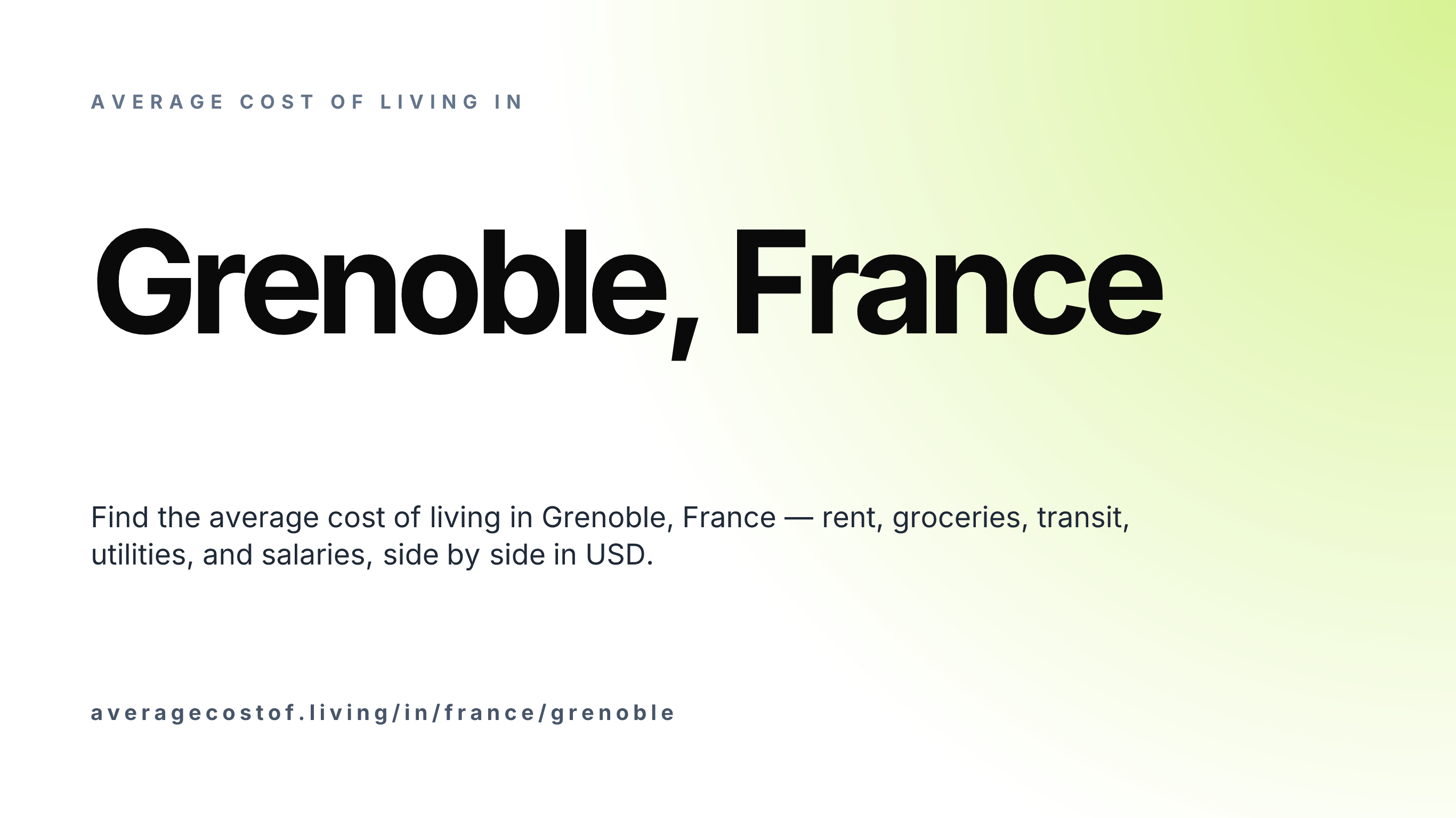Cost of living in Grenoble, France — monthly rent, food, transport, utilities, and salary breakdown in USD.