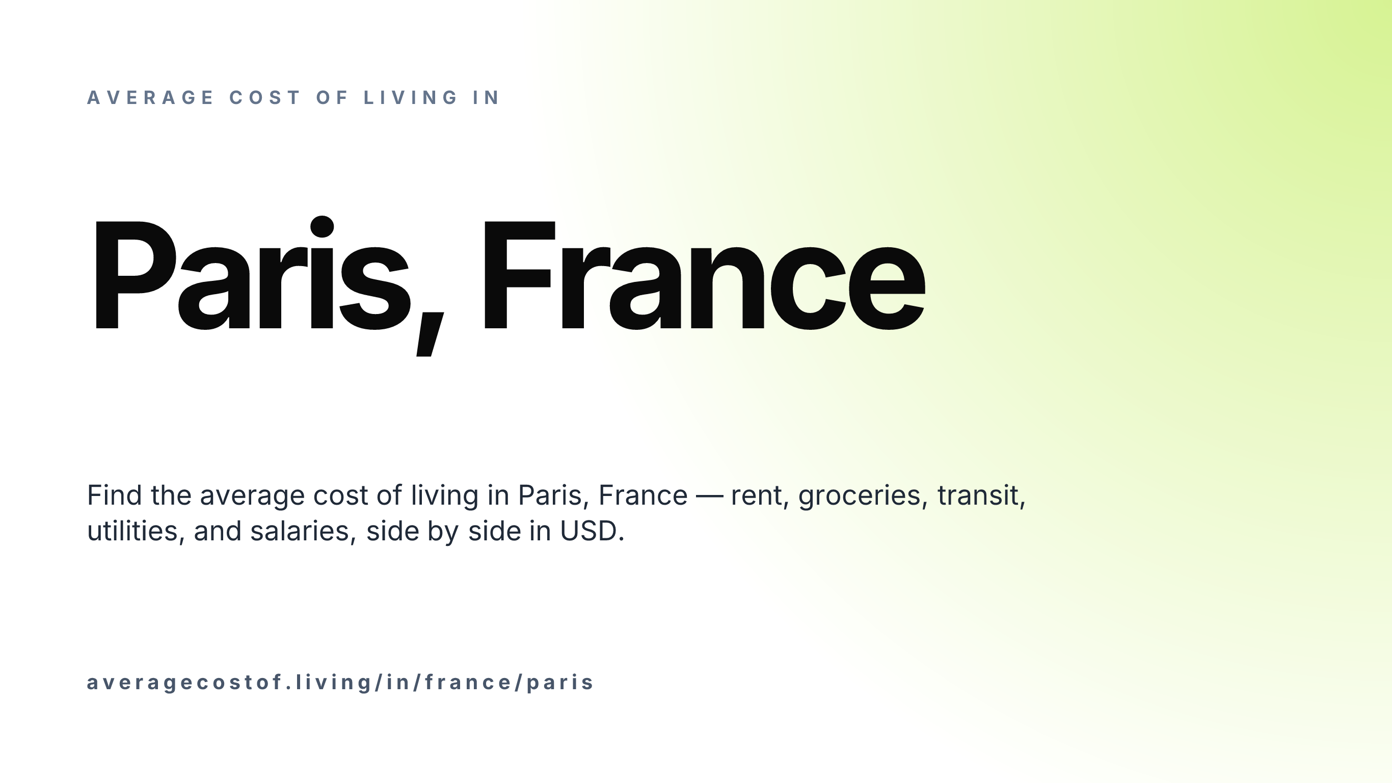Cost of living in Paris, France — monthly rent, food, transport, utilities, and salary breakdown in USD.