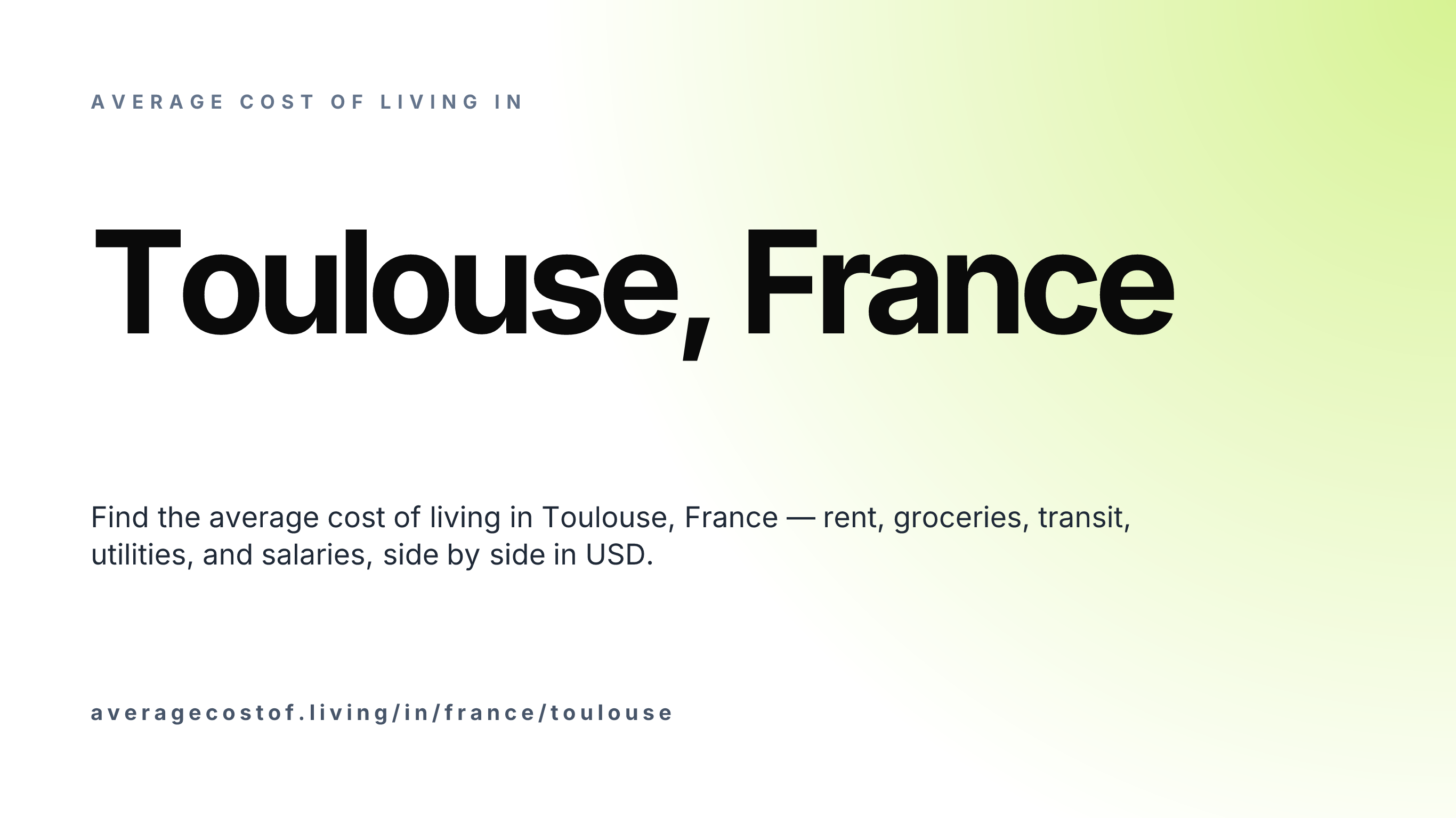 Cost of living in Toulouse, France — monthly rent, food, transport, utilities, and salary breakdown in USD.