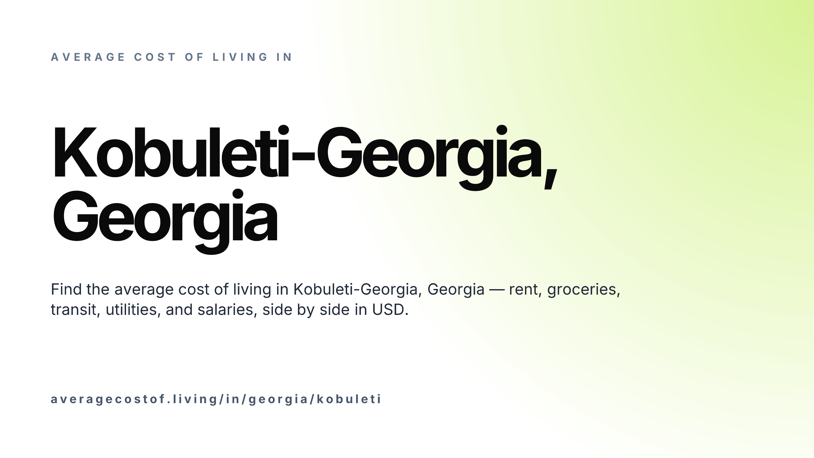 Cost of living in Kobuleti-Georgia, Georgia — monthly rent, food, transport, utilities, and salary breakdown in USD.