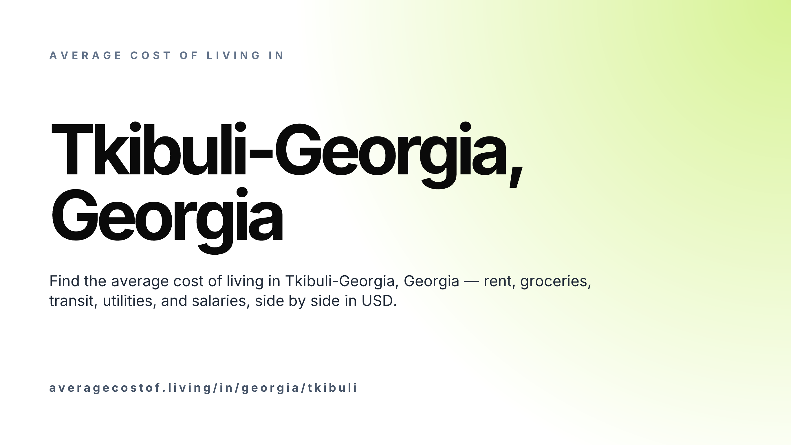 Cost of living in Tkibuli-Georgia, Georgia — monthly rent, food, transport, utilities, and salary breakdown in USD.
