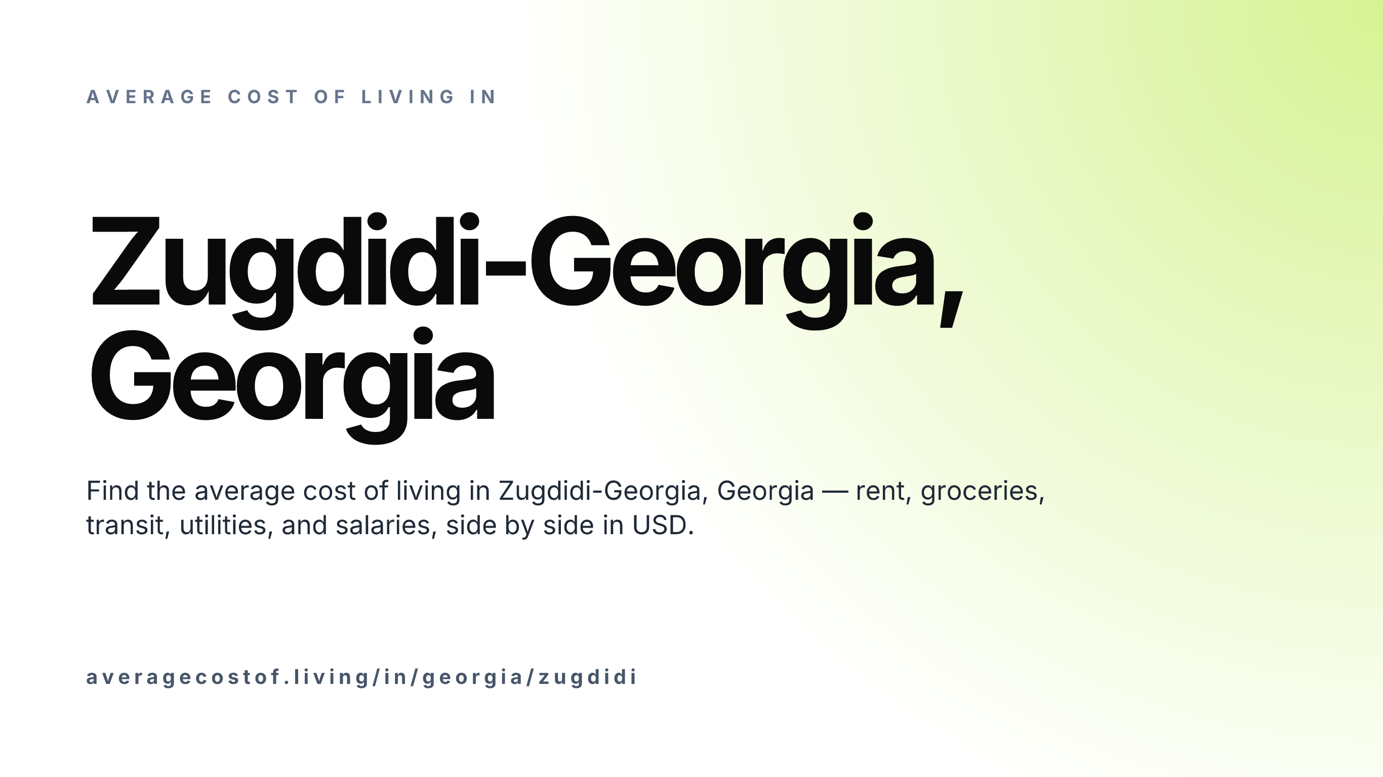 Cost of living in Zugdidi-Georgia, Georgia — monthly rent, food, transport, utilities, and salary breakdown in USD.