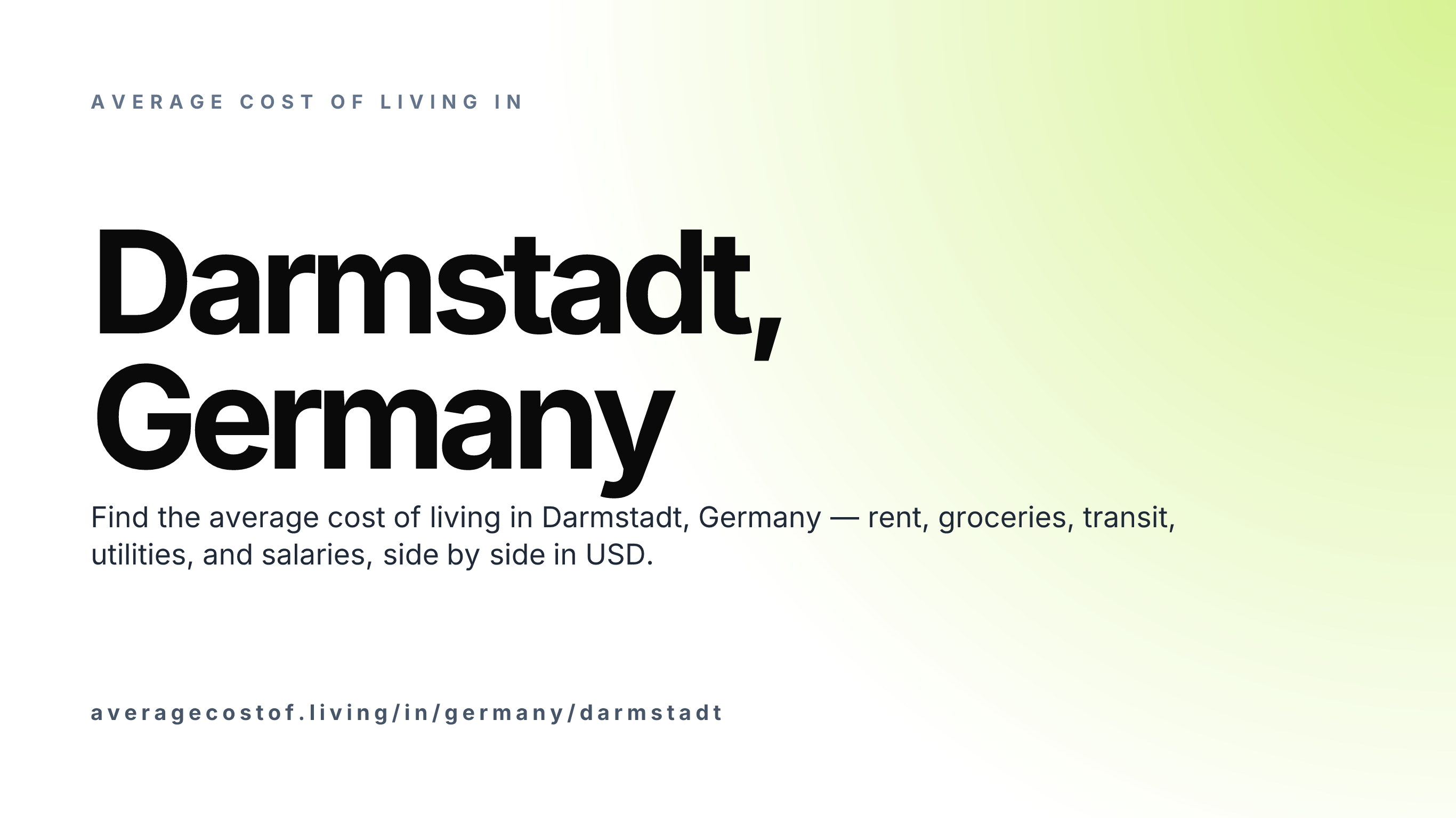 Cost of living in Darmstadt, Germany — monthly rent, food, transport, utilities, and salary breakdown in USD.