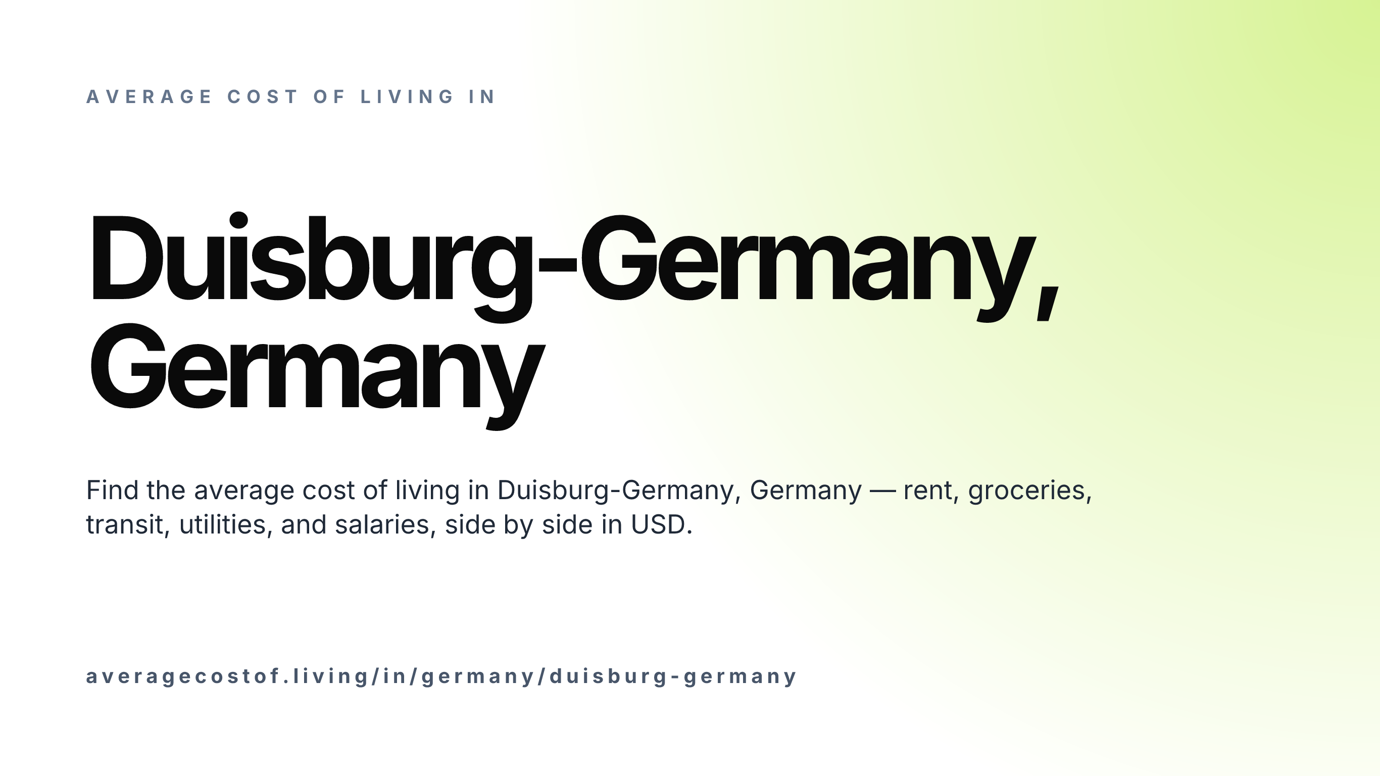 Cost of living in Duisburg-Germany, Germany — monthly rent, food, transport, utilities, and salary breakdown in USD.