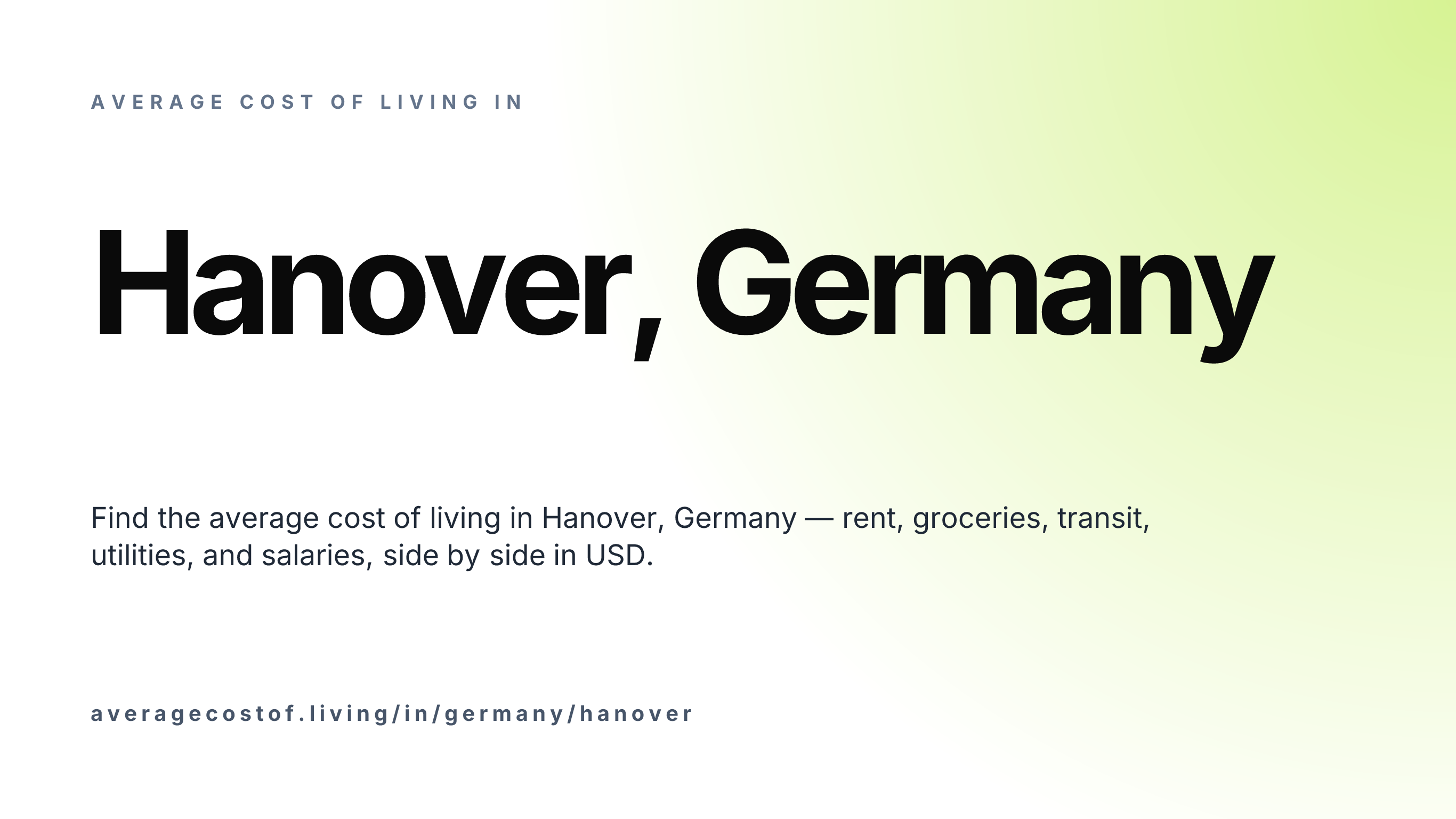 Cost of living in Hanover, Germany — monthly rent, food, transport, utilities, and salary breakdown in USD.