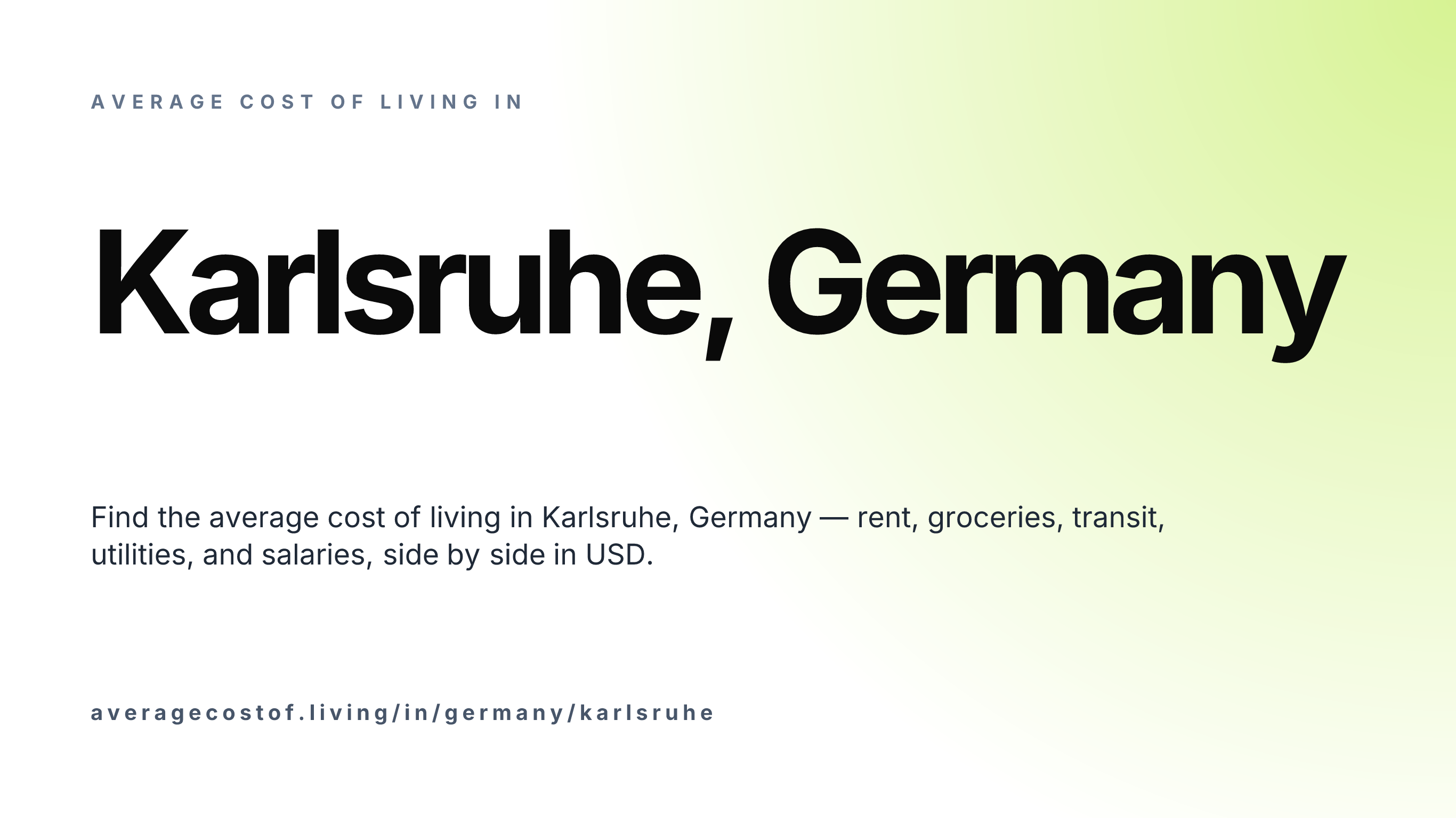 Cost of living in Karlsruhe, Germany — monthly rent, food, transport, utilities, and salary breakdown in USD.