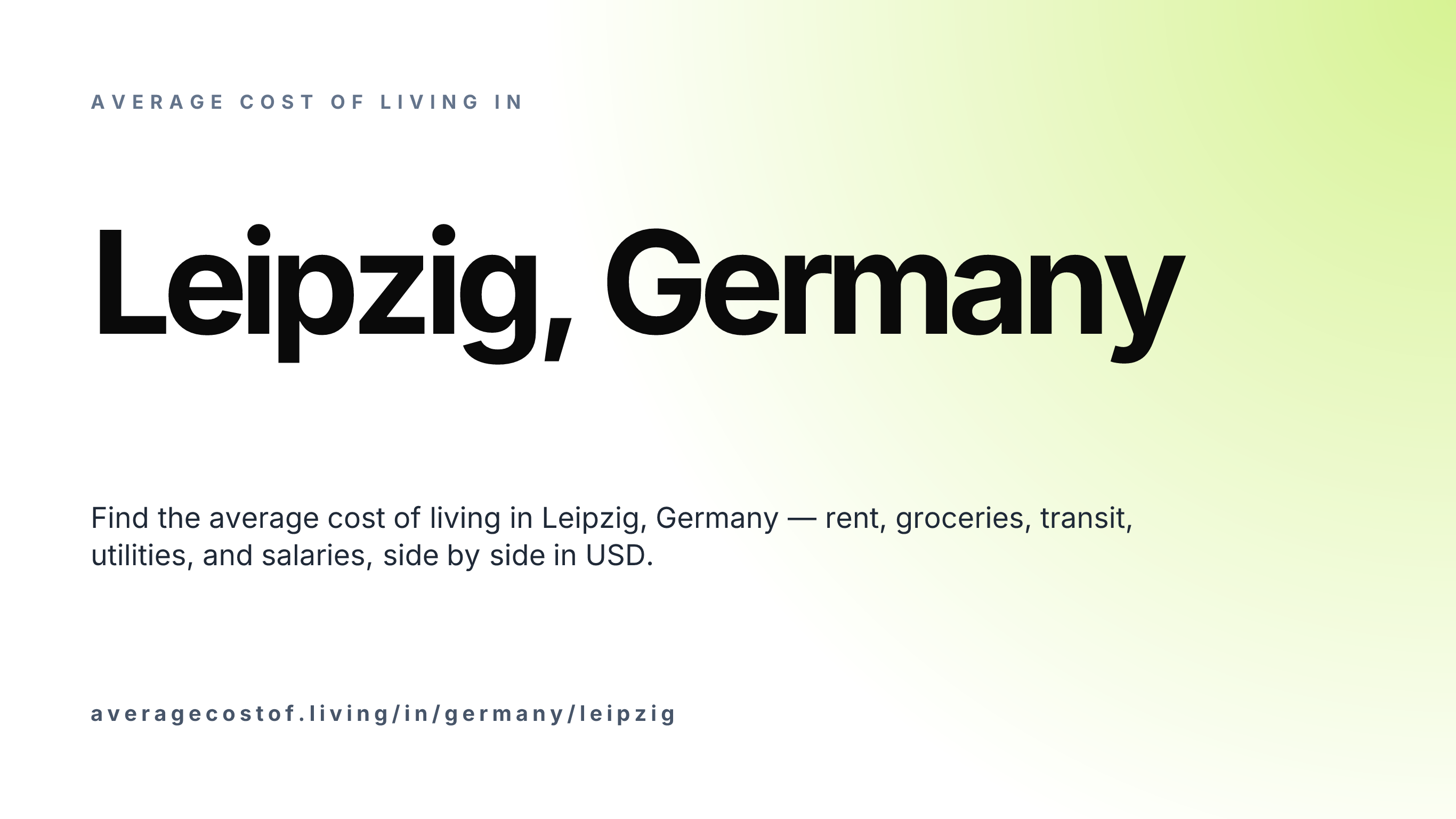 Cost of living in Leipzig, Germany — monthly rent, food, transport, utilities, and salary breakdown in USD.