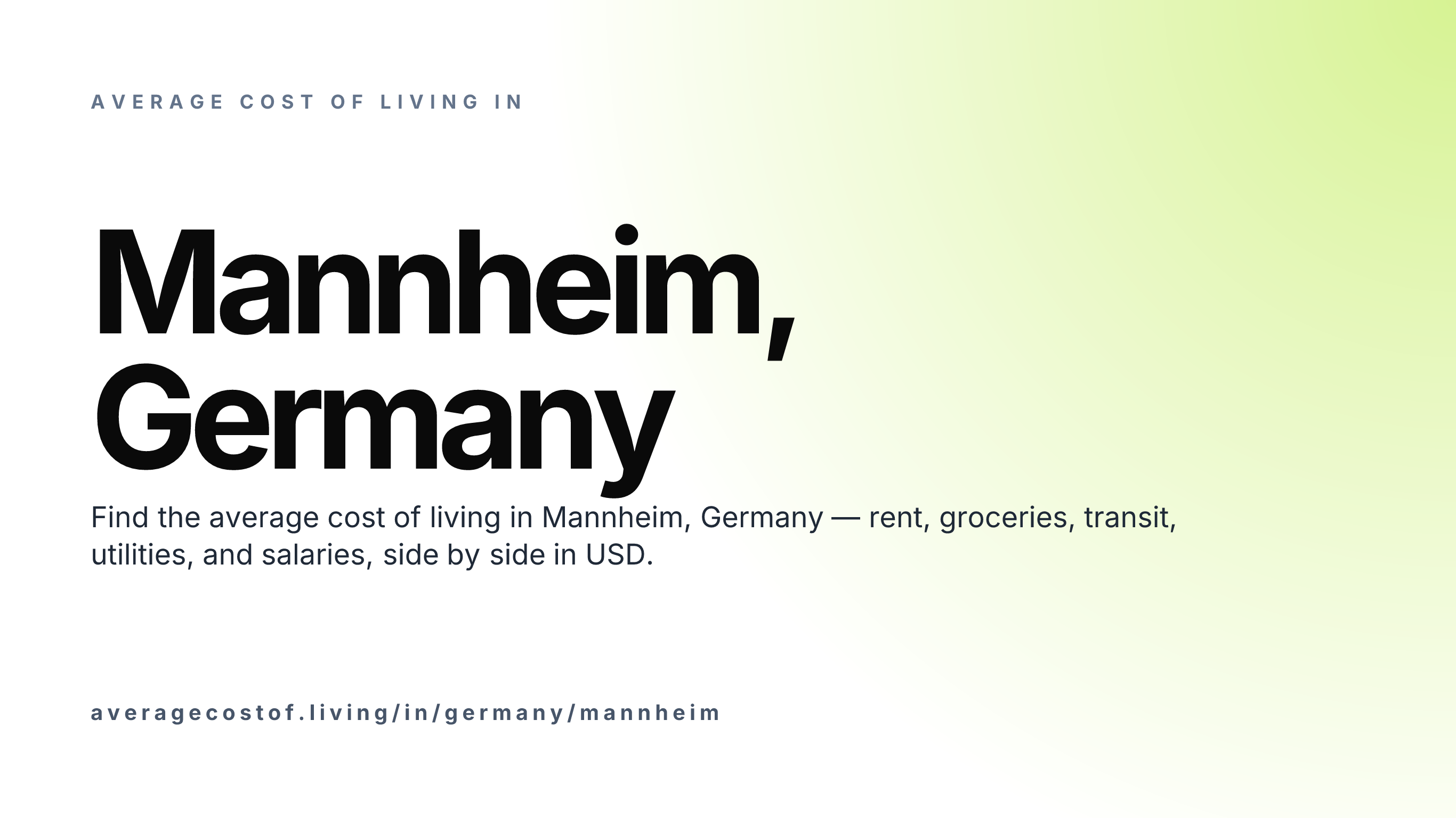 Cost of living in Mannheim, Germany — monthly rent, food, transport, utilities, and salary breakdown in USD.