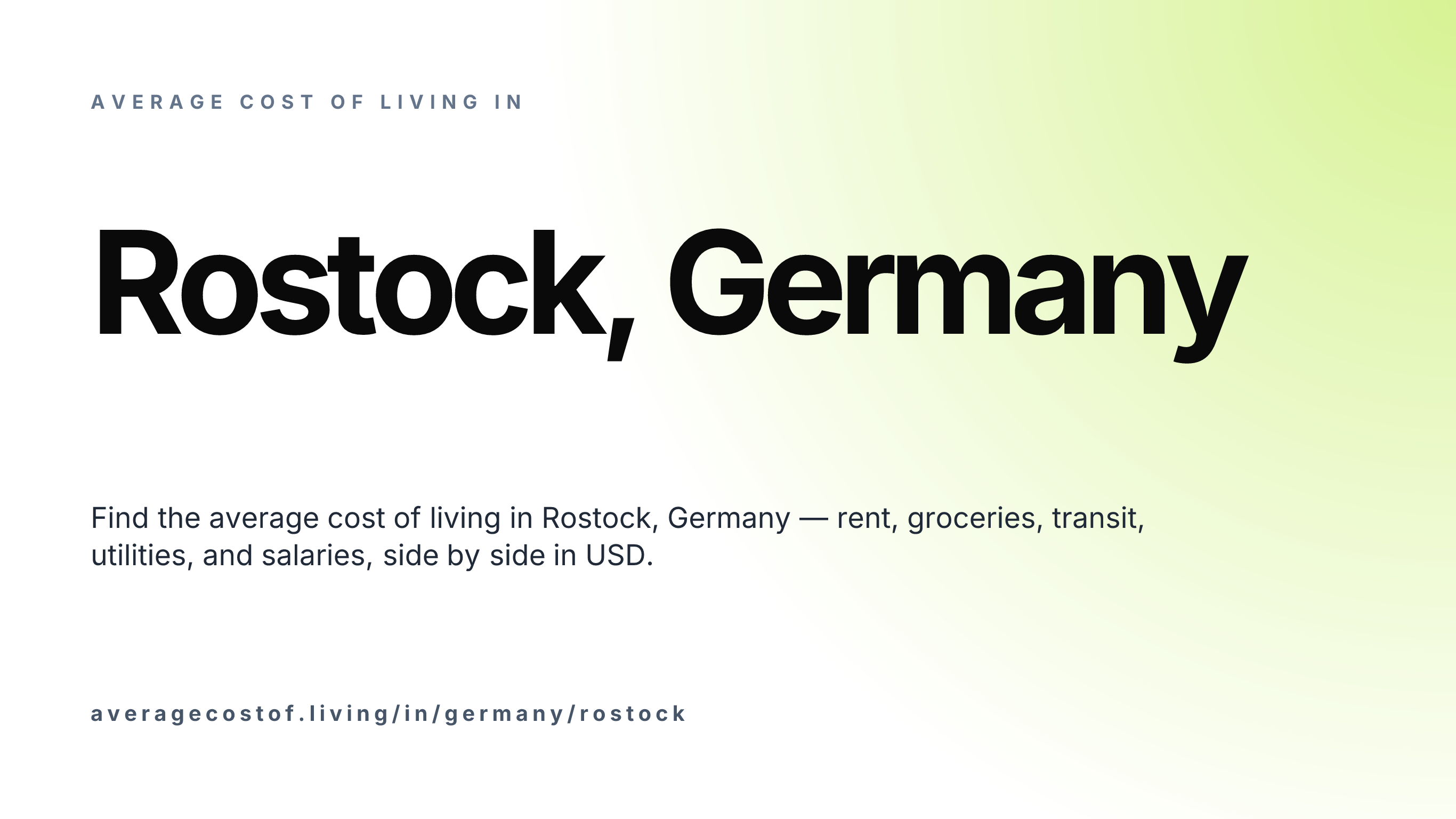 Cost of living in Rostock, Germany — monthly rent, food, transport, utilities, and salary breakdown in USD.