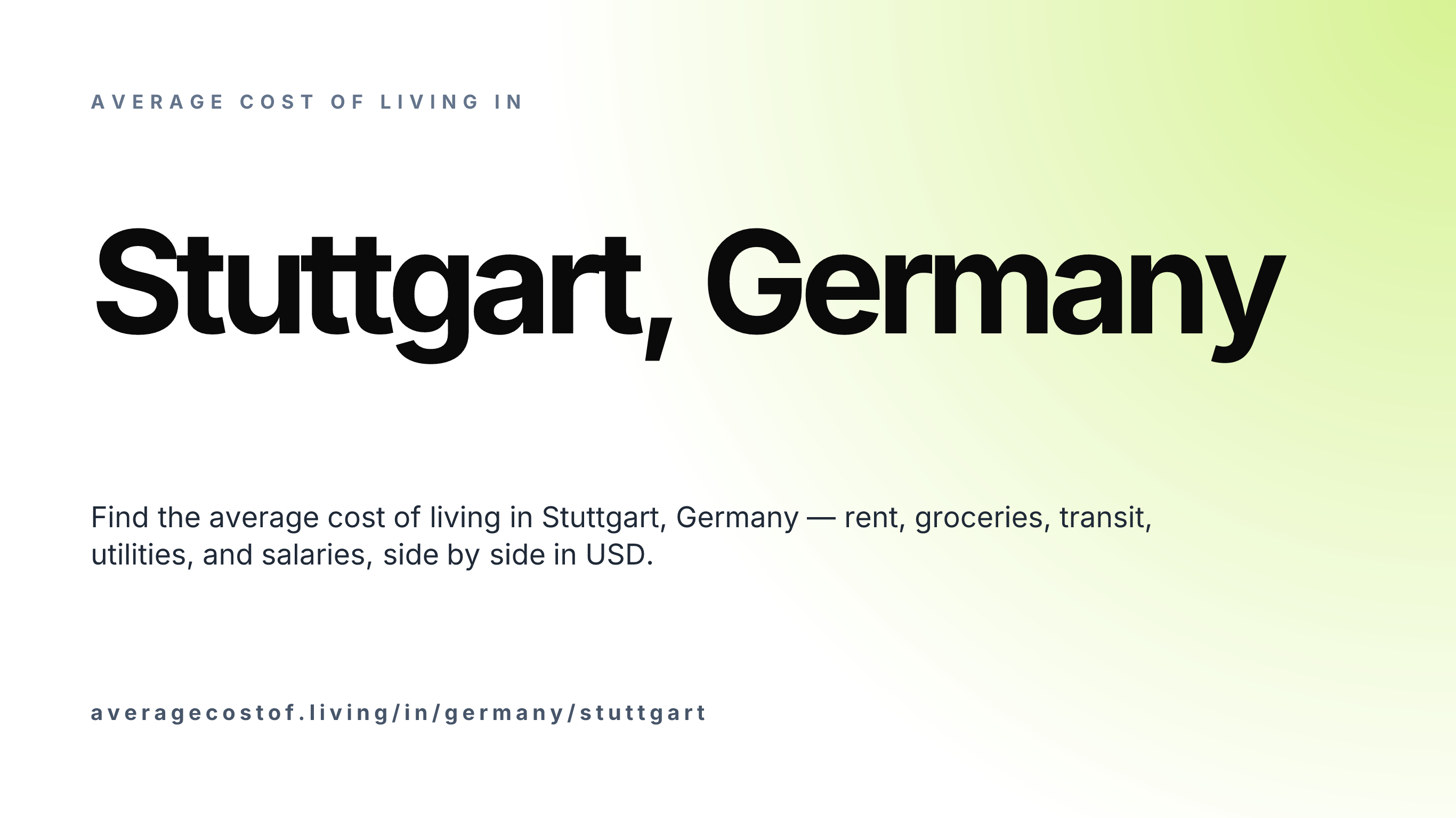 Cost of living in Stuttgart, Germany — monthly rent, food, transport, utilities, and salary breakdown in USD.
