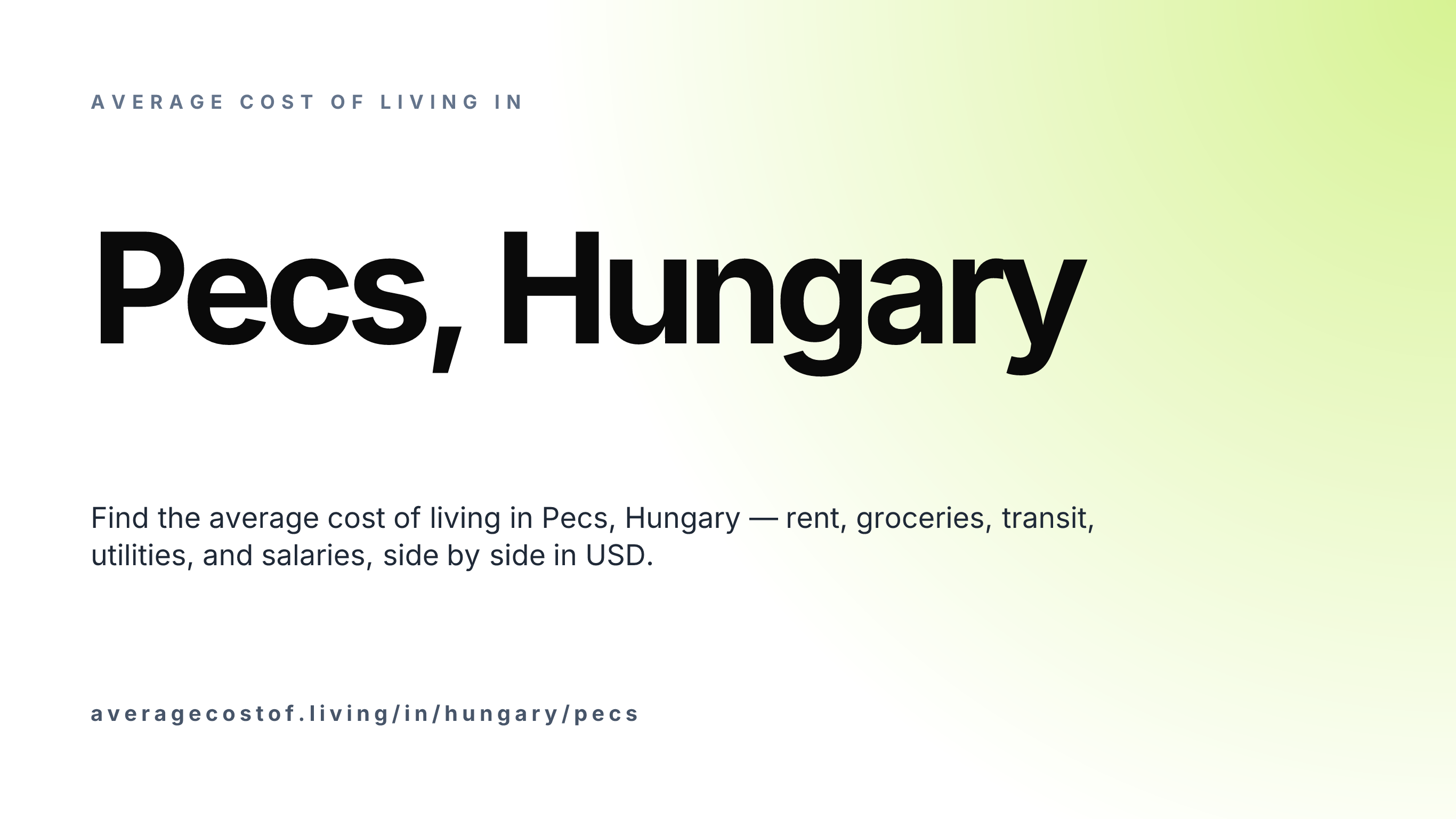Cost of living in Pecs, Hungary — monthly rent, food, transport, utilities, and salary breakdown in USD.