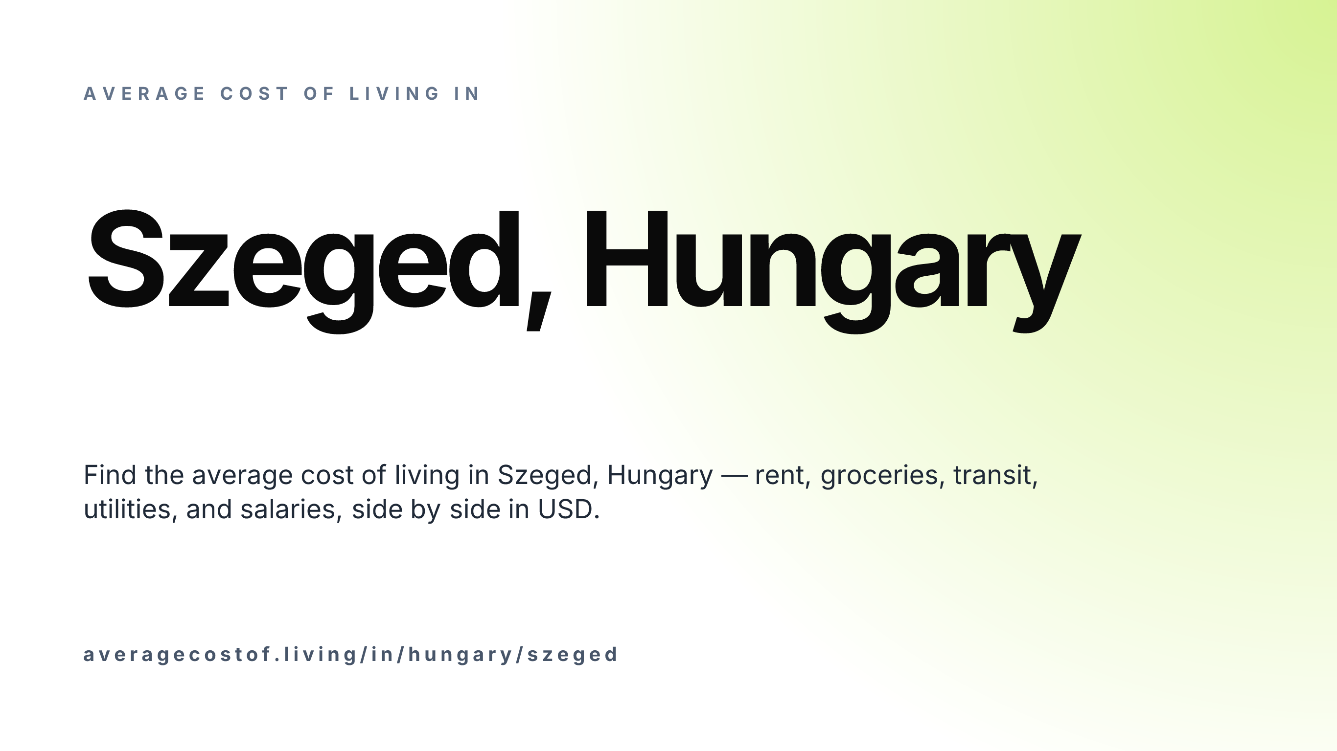 Cost of living in Szeged, Hungary — monthly rent, food, transport, utilities, and salary breakdown in USD.