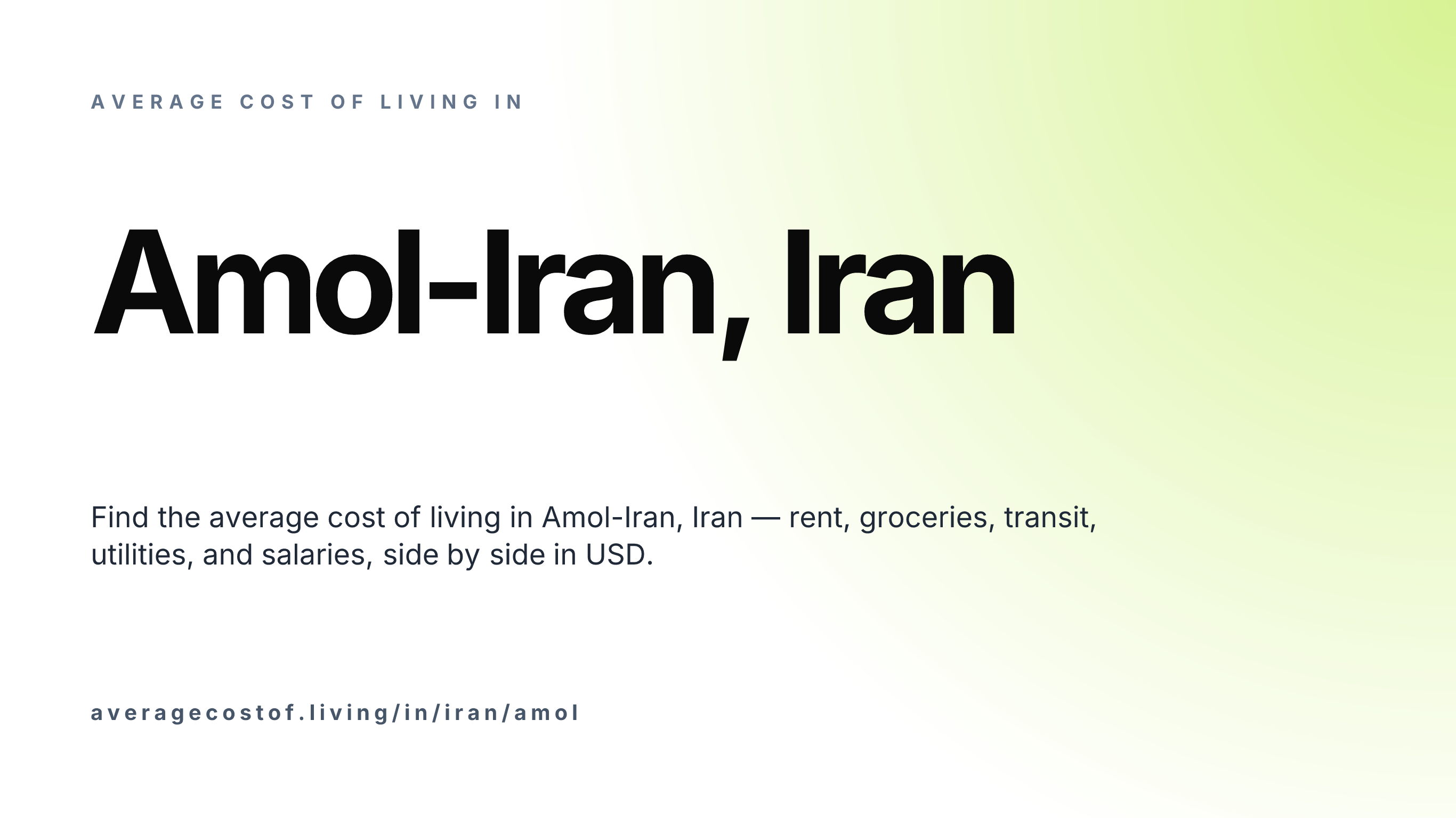 Cost of living in Amol-Iran, Iran — monthly rent, food, transport, utilities, and salary breakdown in USD.