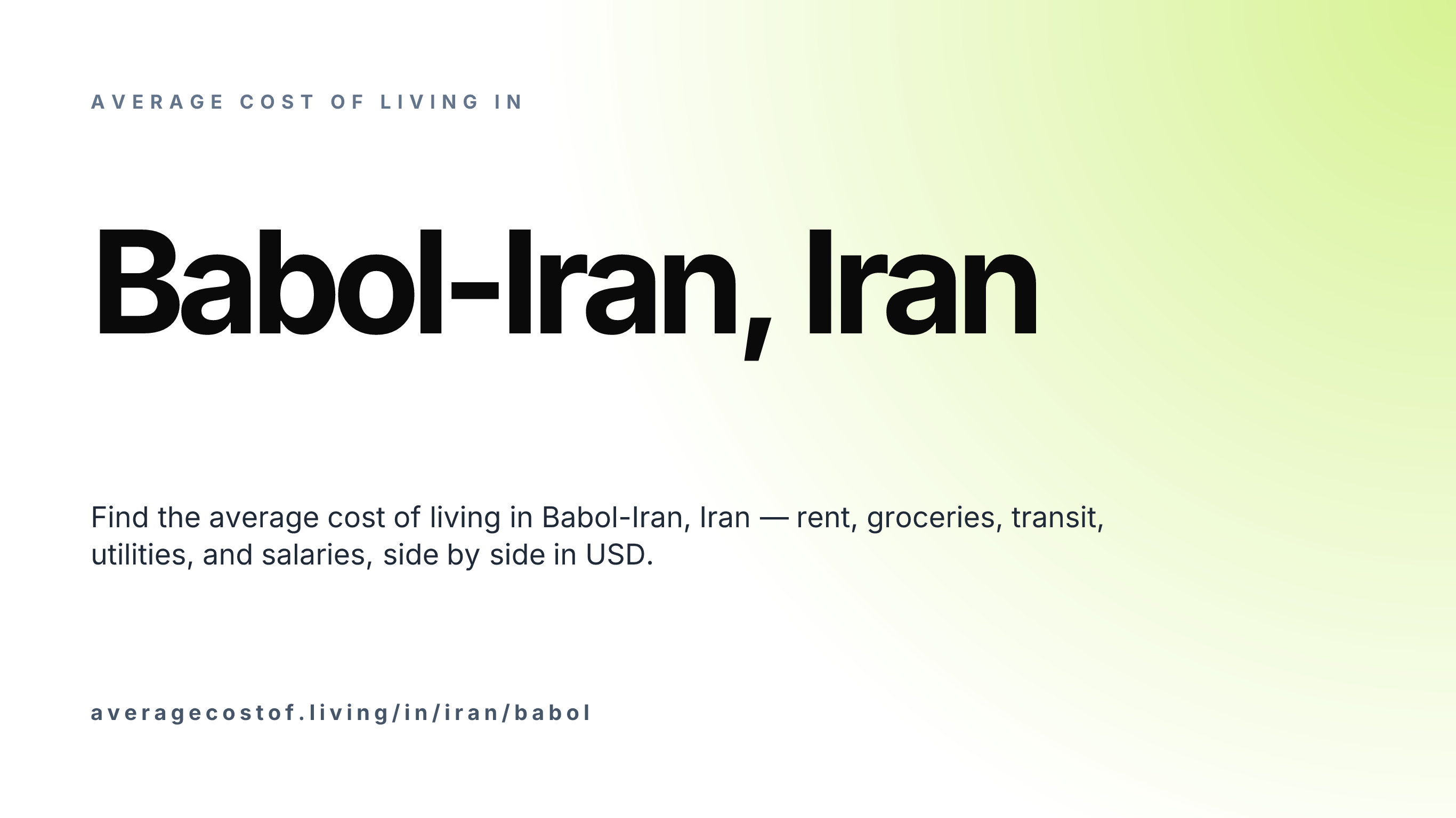 Cost of living in Babol-Iran, Iran — monthly rent, food, transport, utilities, and salary breakdown in USD.