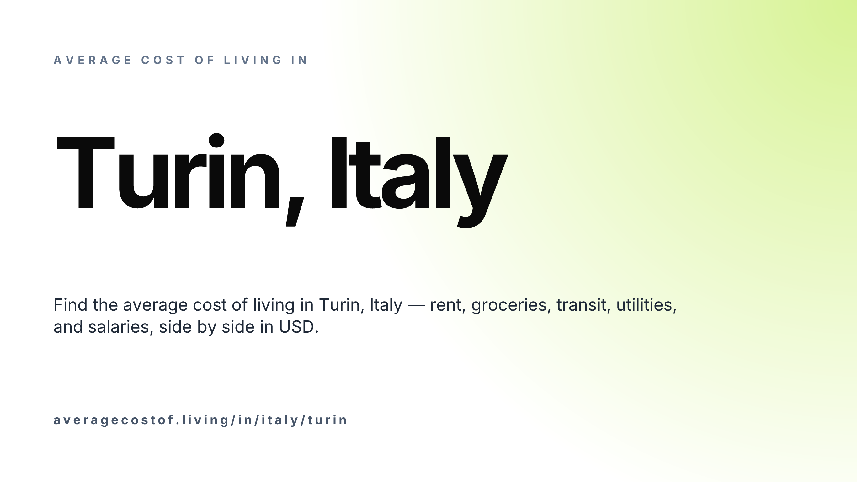 Cost of living in Turin, Italy — monthly rent, food, transport, utilities, and salary breakdown in USD.