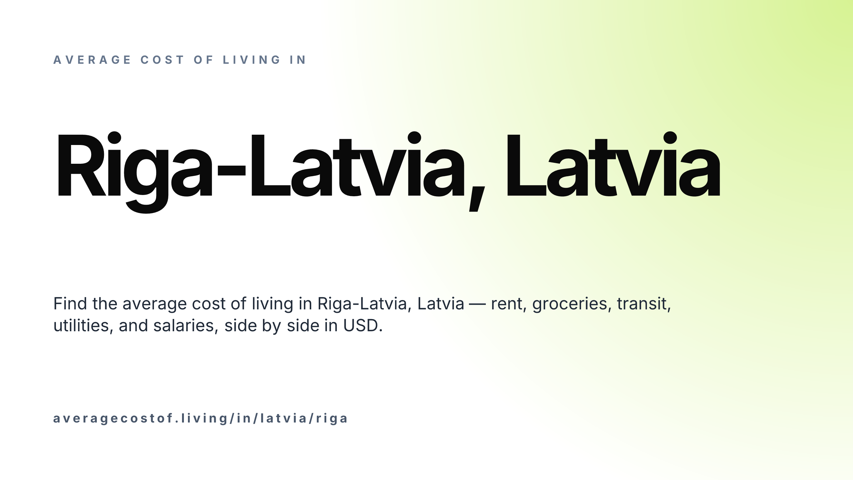 Cost of living in Riga-Latvia, Latvia — monthly rent, food, transport, utilities, and salary breakdown in USD.