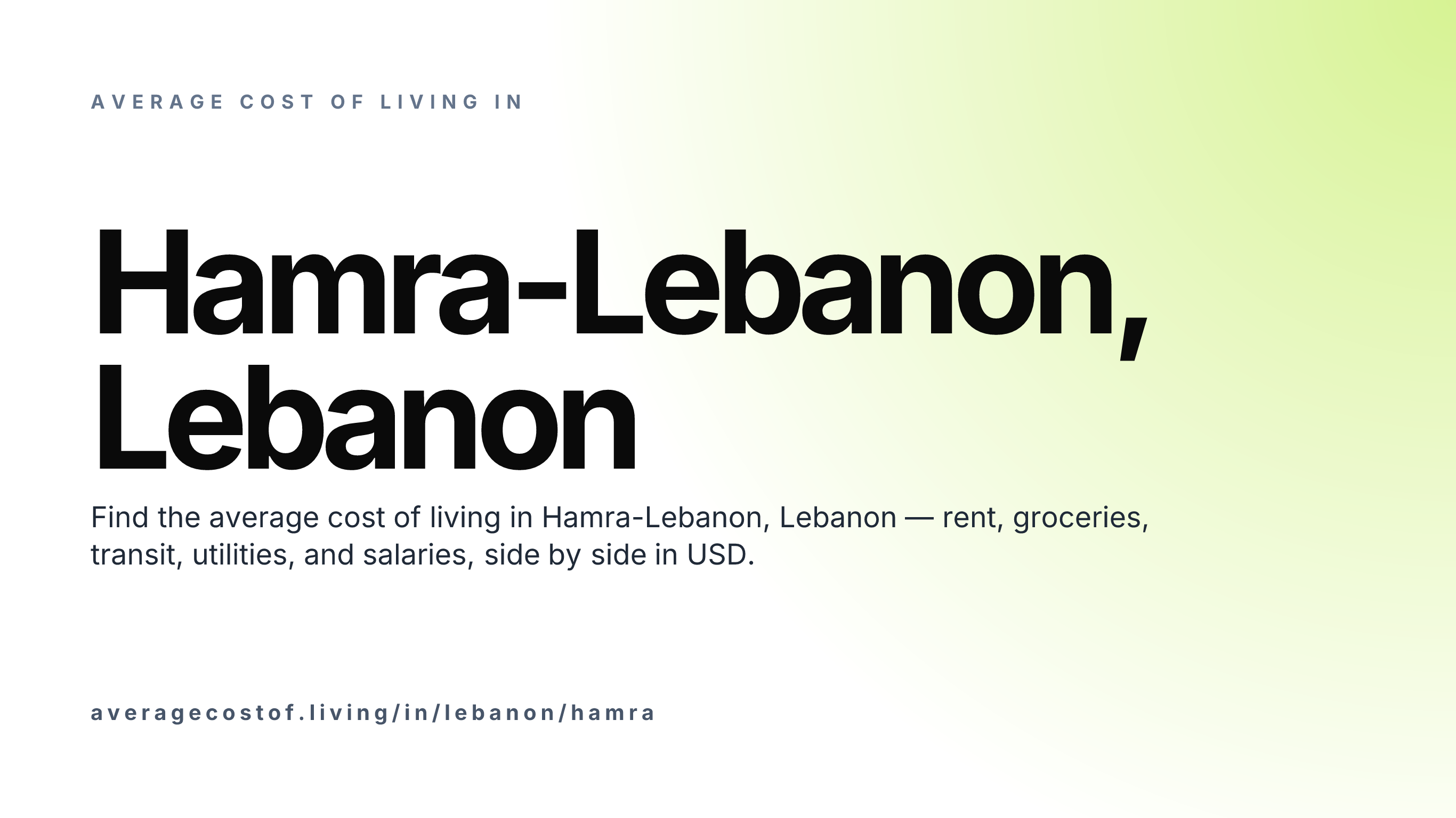 Cost of living in Hamra-Lebanon, Lebanon — monthly rent, food, transport, utilities, and salary breakdown in USD.