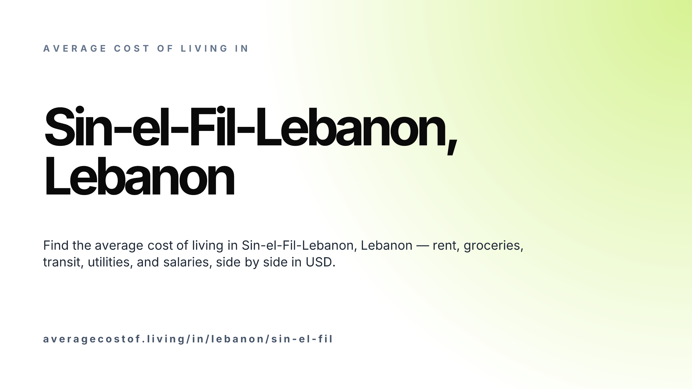 Cost of living in Sin-el-Fil-Lebanon, Lebanon — monthly rent, food, transport, utilities, and salary breakdown in USD.