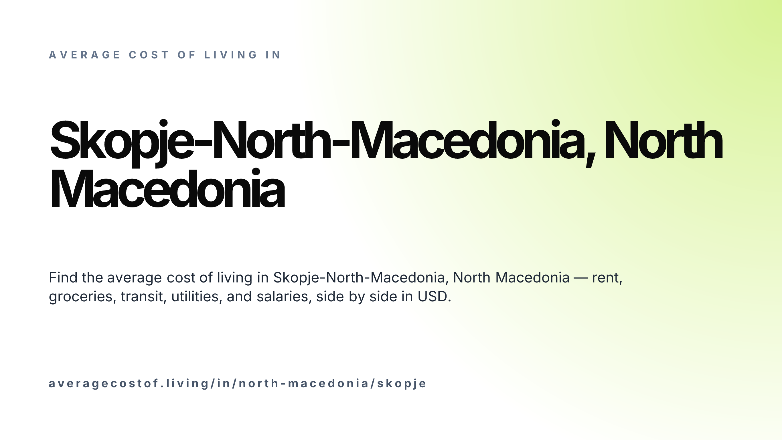 Cost of living in Skopje-North-Macedonia, North Macedonia — monthly rent, food, transport, utilities, and salary breakdown in USD.