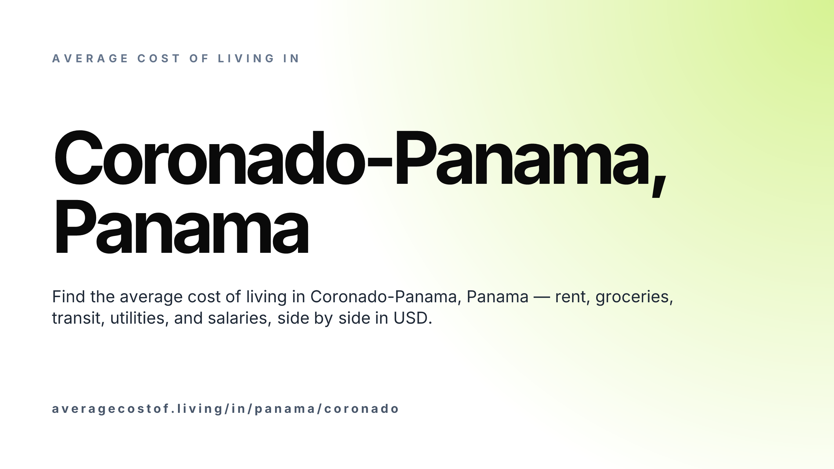 Cost of living in Coronado-Panama, Panama — monthly rent, food, transport, utilities, and salary breakdown in USD.
