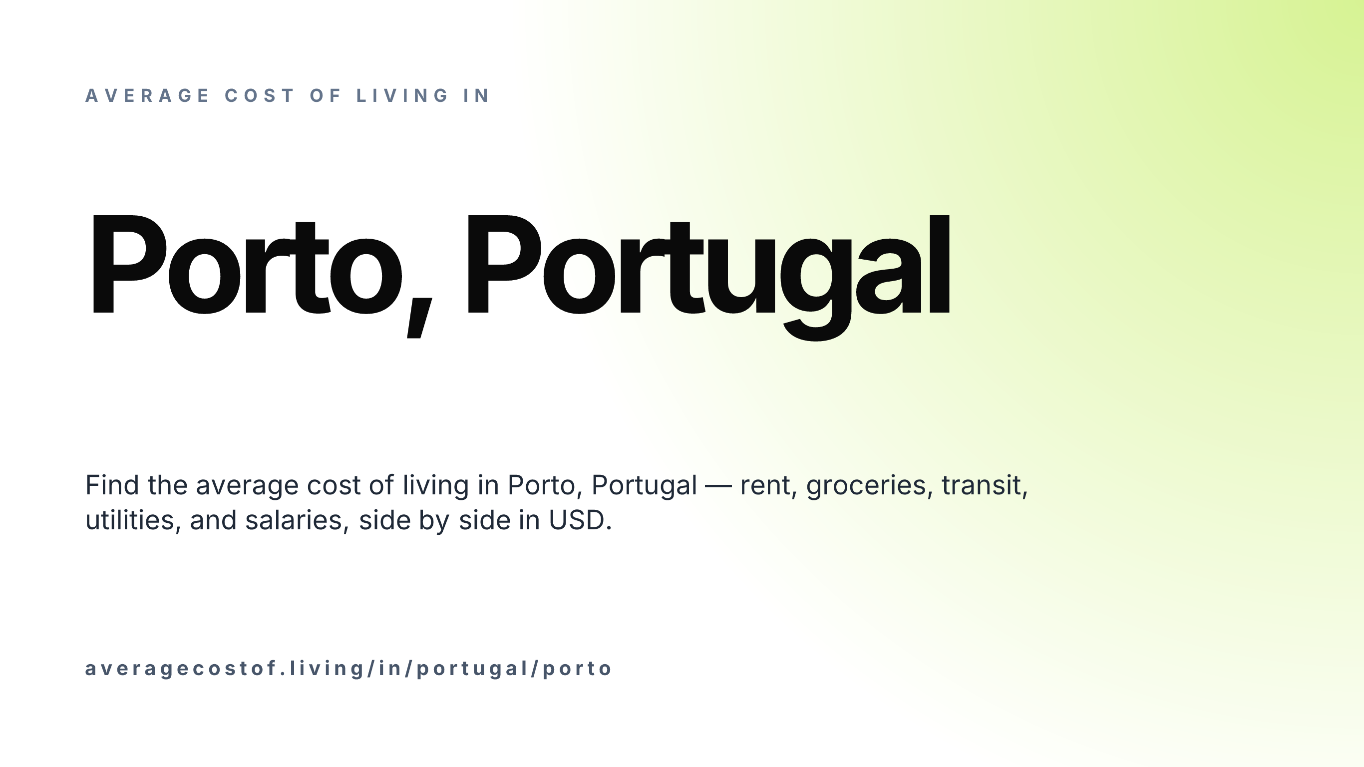 Cost of living in Porto, Portugal — monthly rent, food, transport, utilities, and salary breakdown in USD.