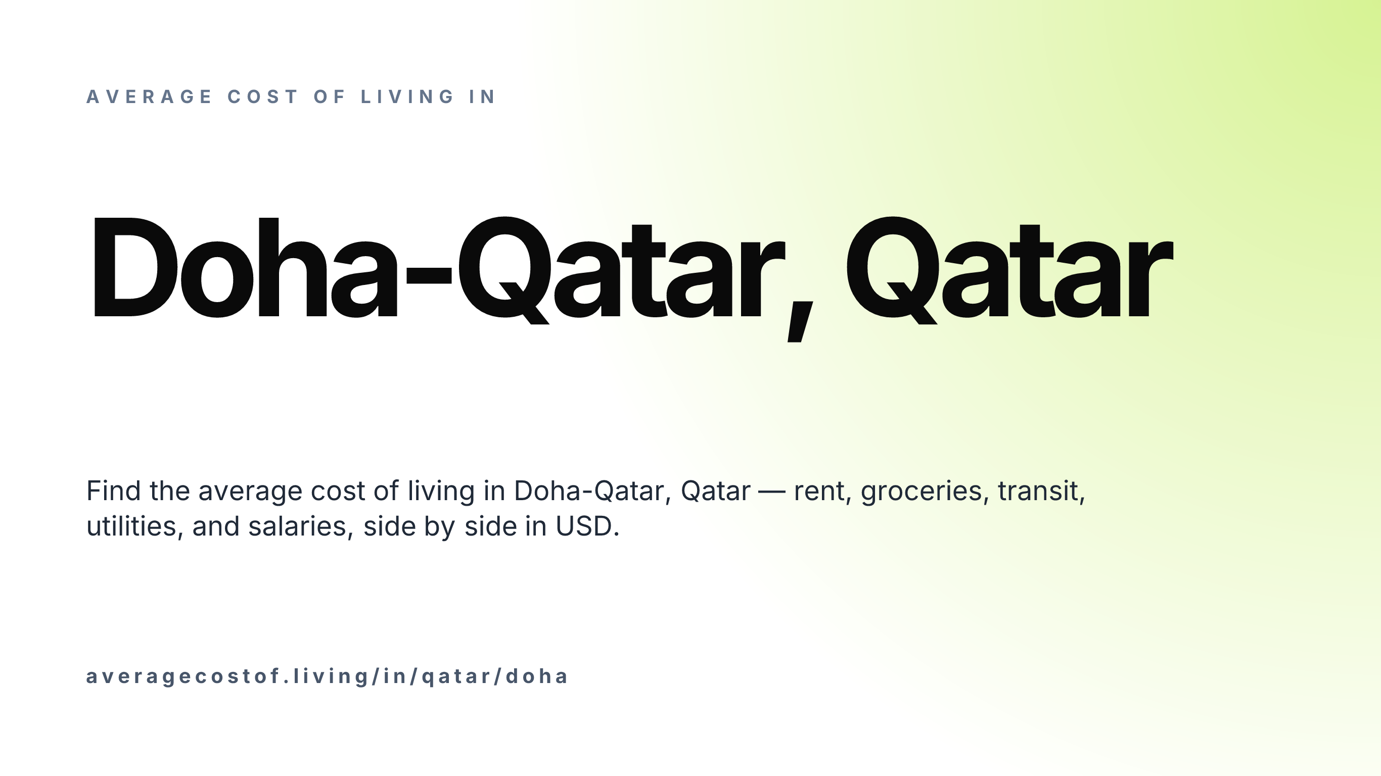 Cost of living in Doha-Qatar, Qatar — monthly rent, food, transport, utilities, and salary breakdown in USD.
