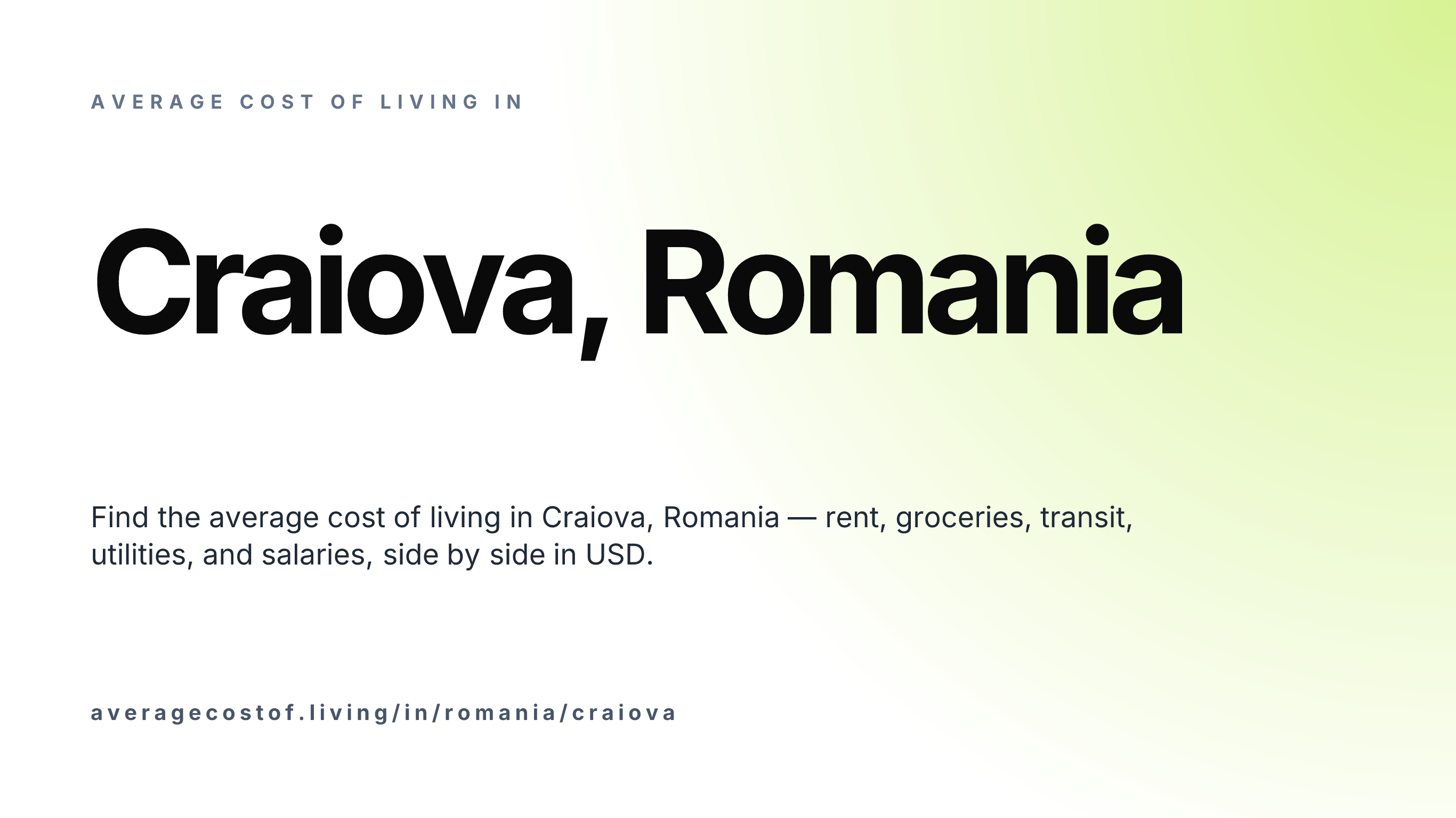 Cost of living in Craiova, Romania — monthly rent, food, transport, utilities, and salary breakdown in USD.