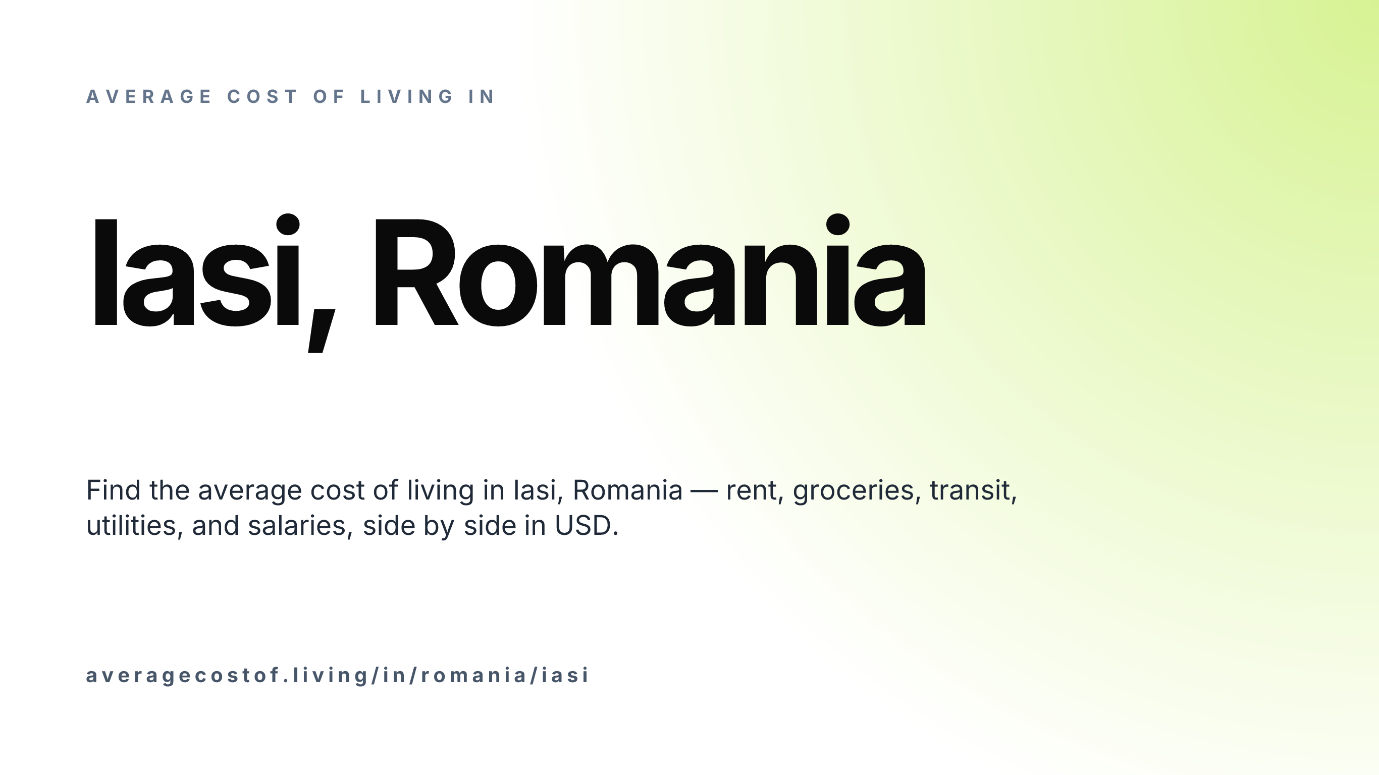 Cost of living in Iasi, Romania — monthly rent, food, transport, utilities, and salary breakdown in USD.