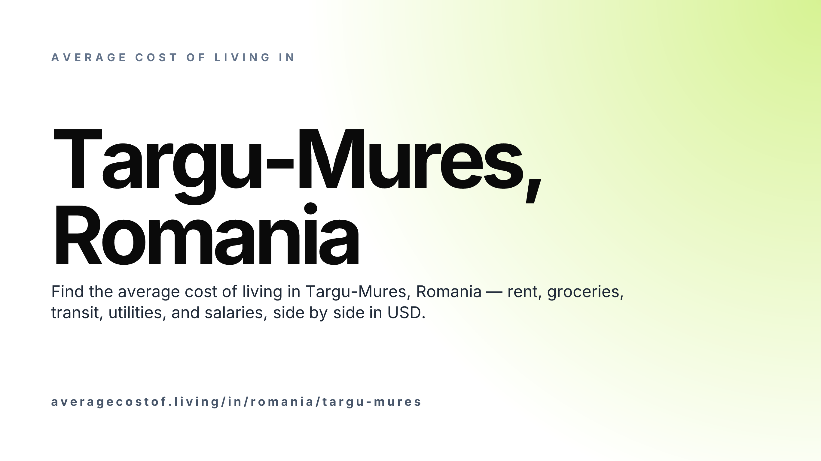 Cost of living in Targu-Mures, Romania — monthly rent, food, transport, utilities, and salary breakdown in USD.