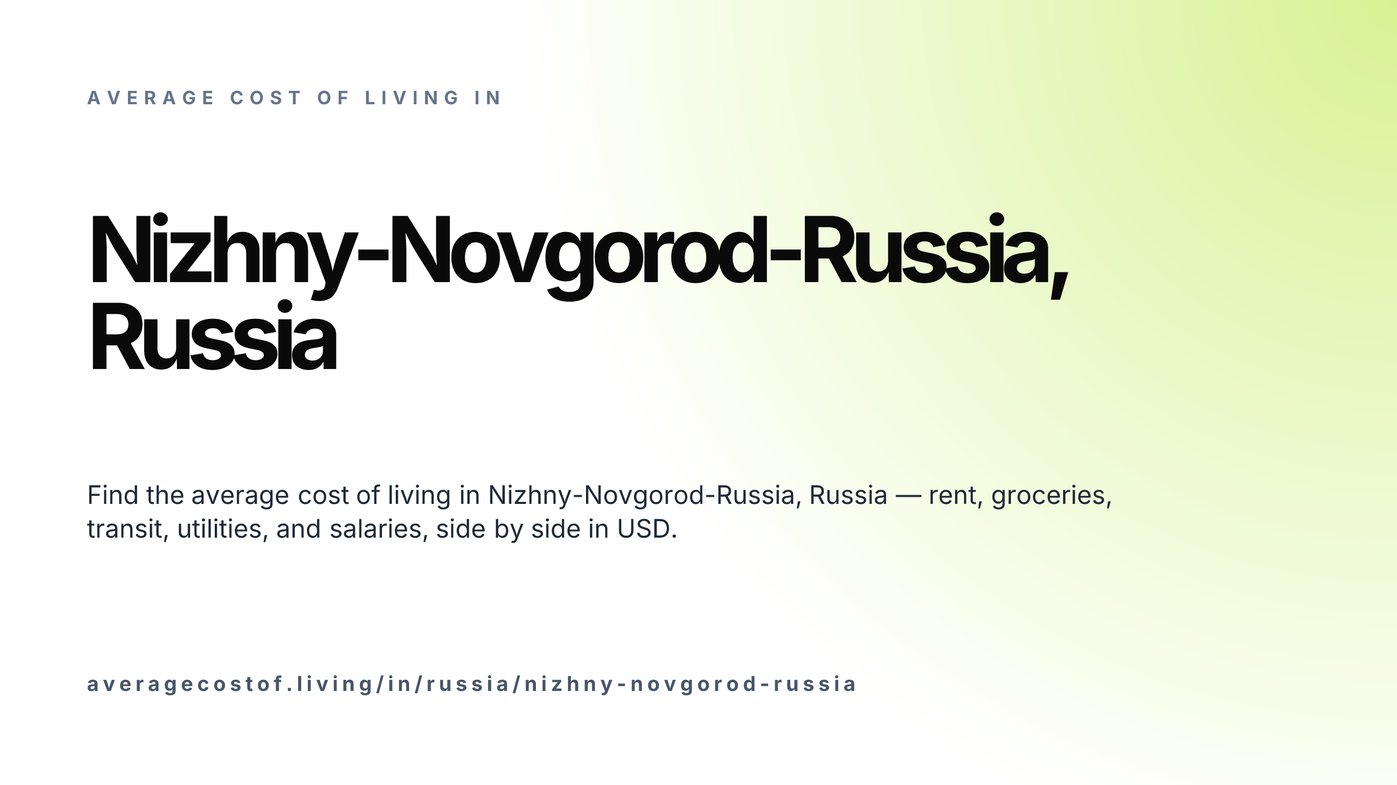 Cost of living in Nizhny-Novgorod-Russia, Russia — monthly rent, food, transport, utilities, and salary breakdown in USD.