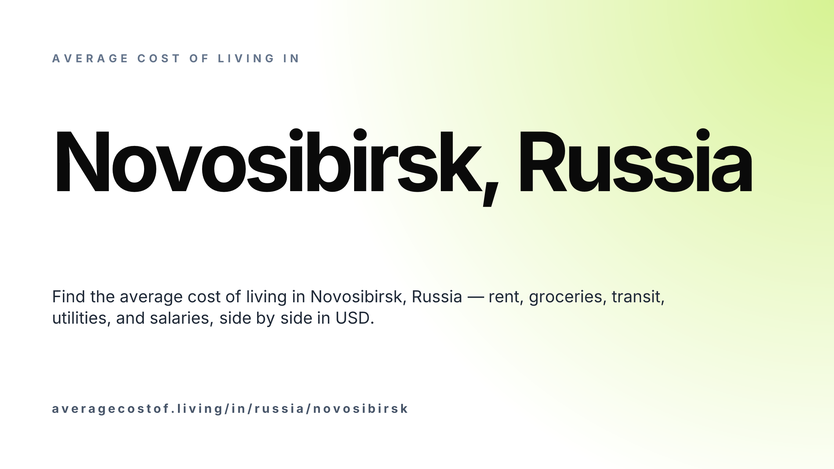 Cost of living in Novosibirsk, Russia — monthly rent, food, transport, utilities, and salary breakdown in USD.