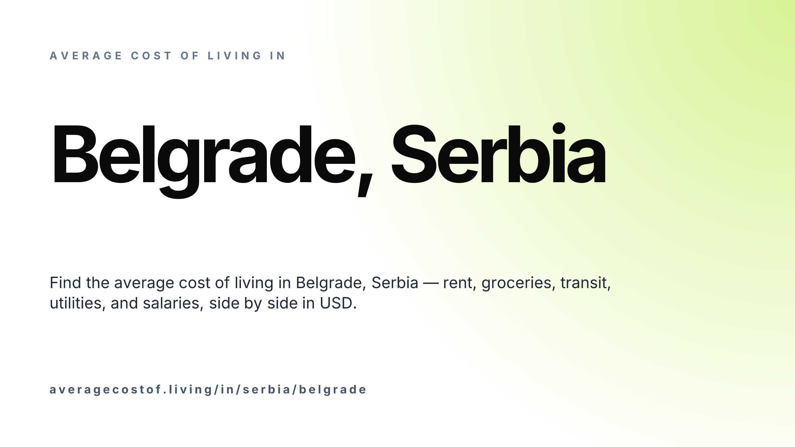 Cost of living in Belgrade, Serbia — monthly rent, food, transport, utilities, and salary breakdown in USD.